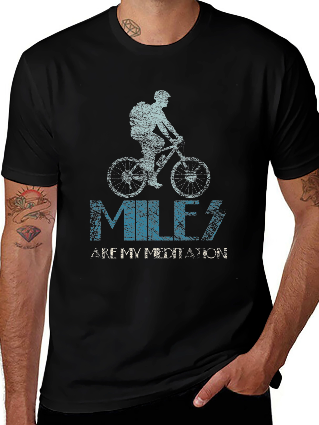 Miles Are My Meditation Biker T-Shirt
