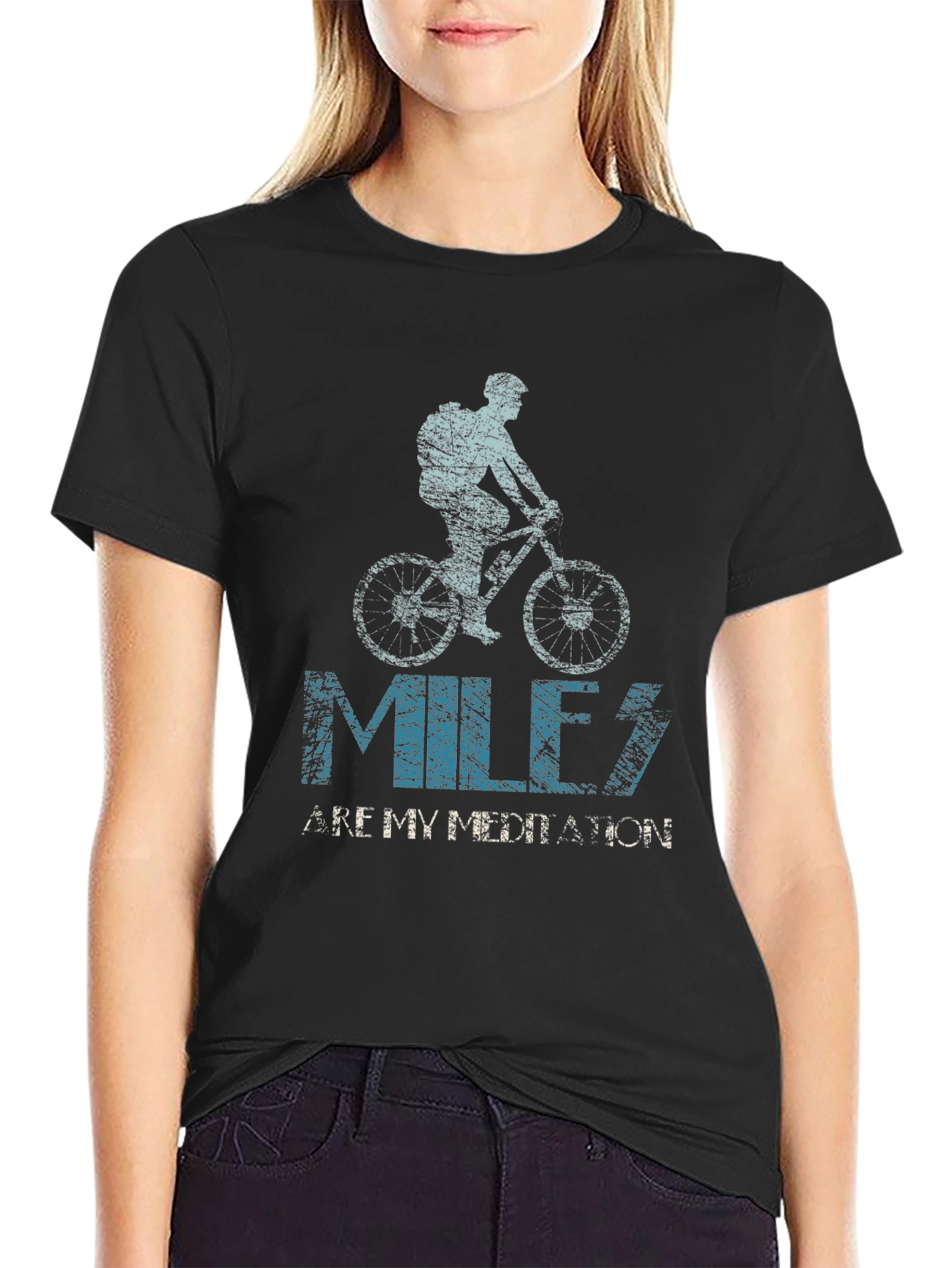 Miles Are My Meditation Biker T-Shirt