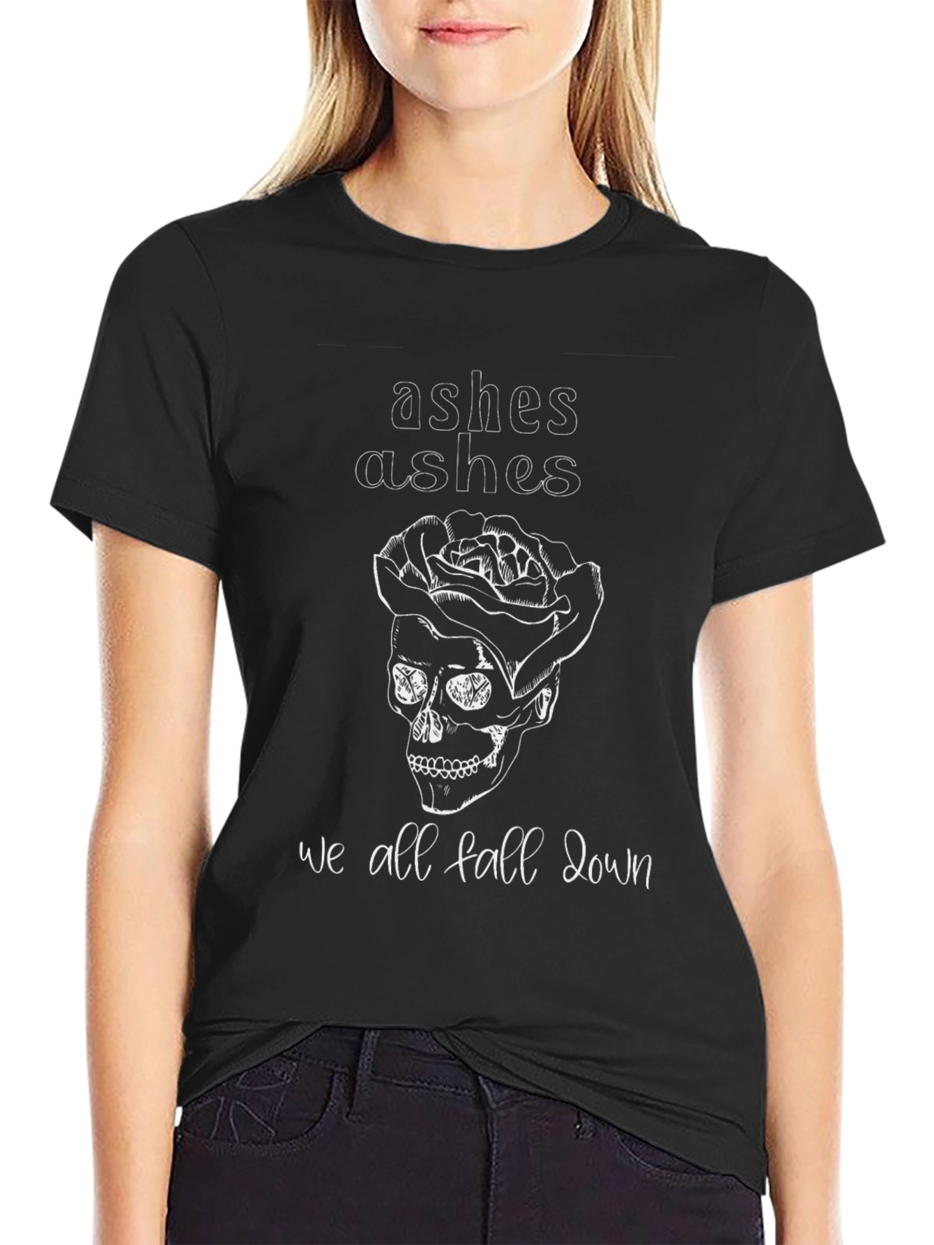 Ashes Skull Rose Graphic T-Shirt