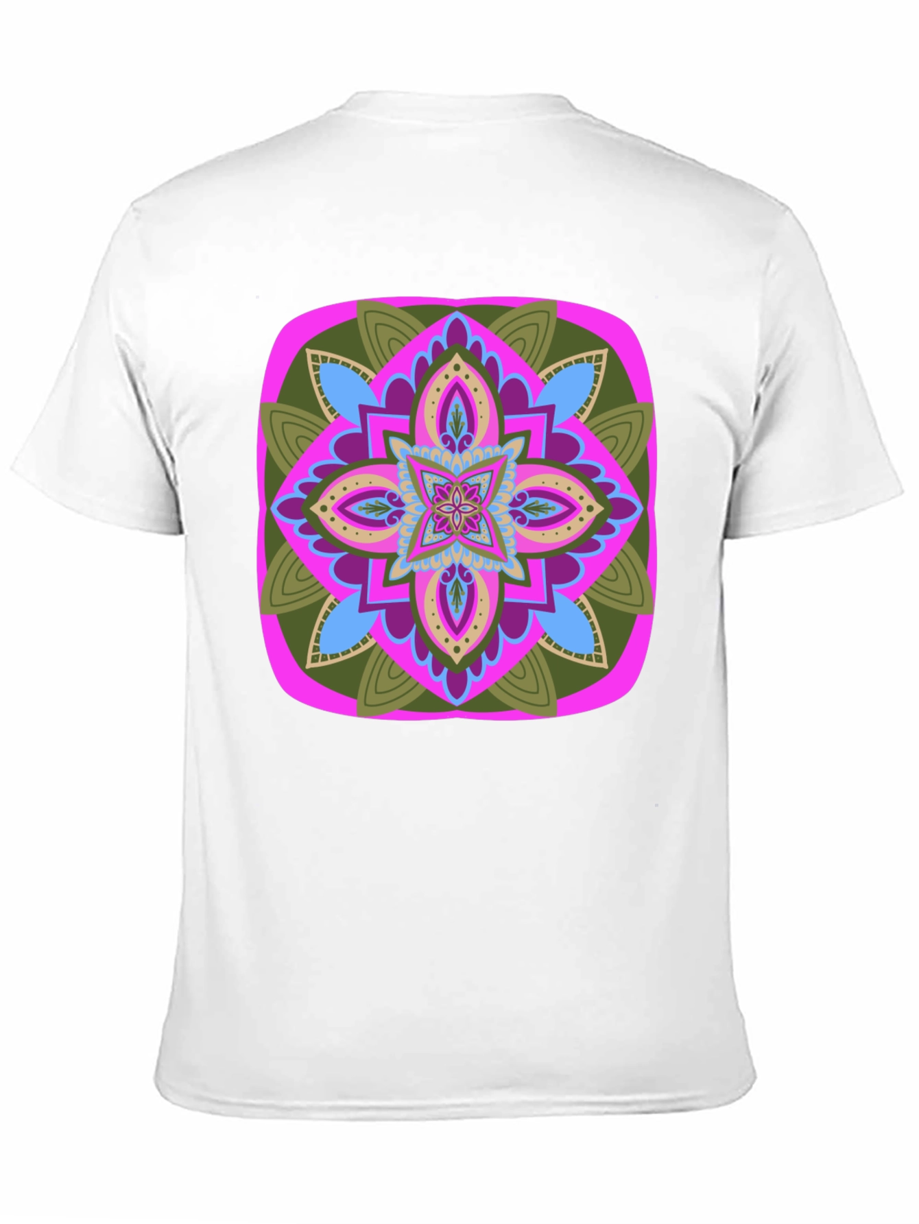 Geometric Mandala T-Shirt - Black Cotton Blend