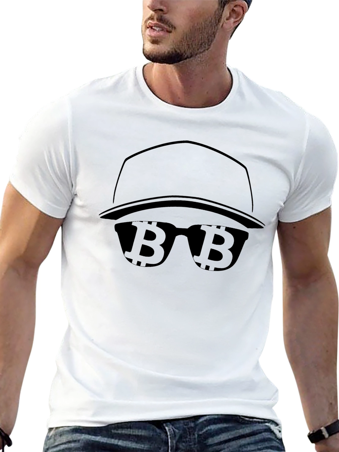 Bitcoin Cryptocurrency Black Graphic T-Shirt