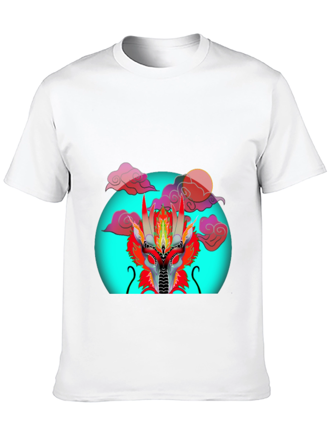 Dragon Head Graphic Print Black T-Shirt