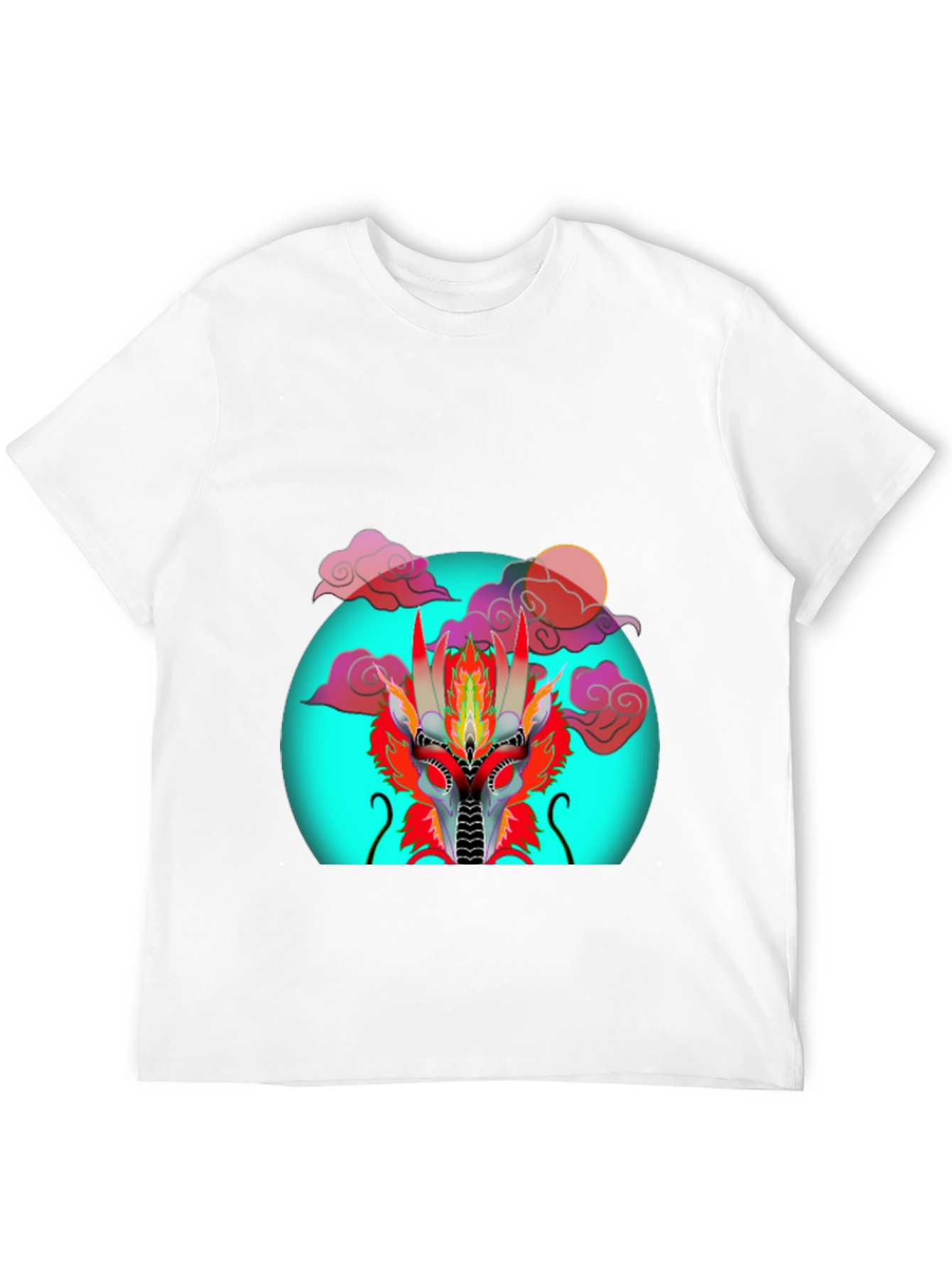 Dragon Head Graphic Print Black T-Shirt