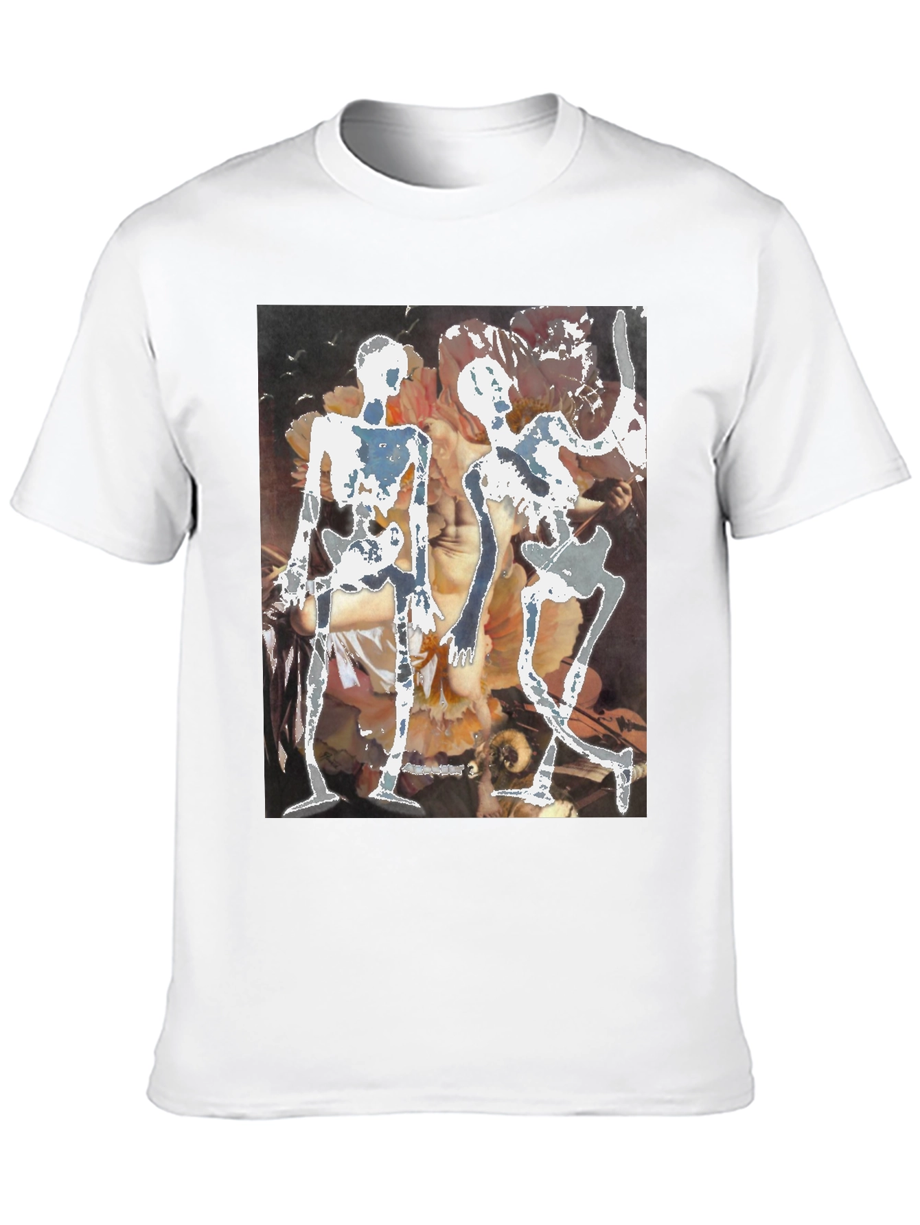 Unique Black T-Shirt with Skeleton Art Design