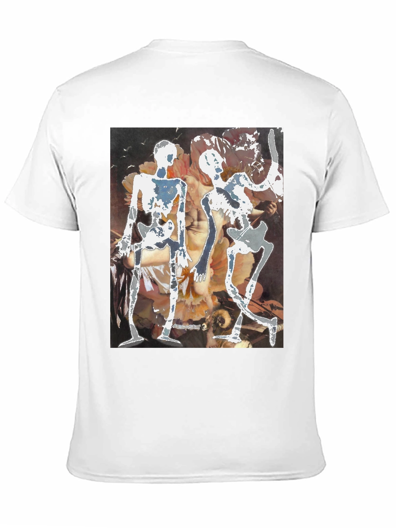 Unique Black T-Shirt with Skeleton Art Design