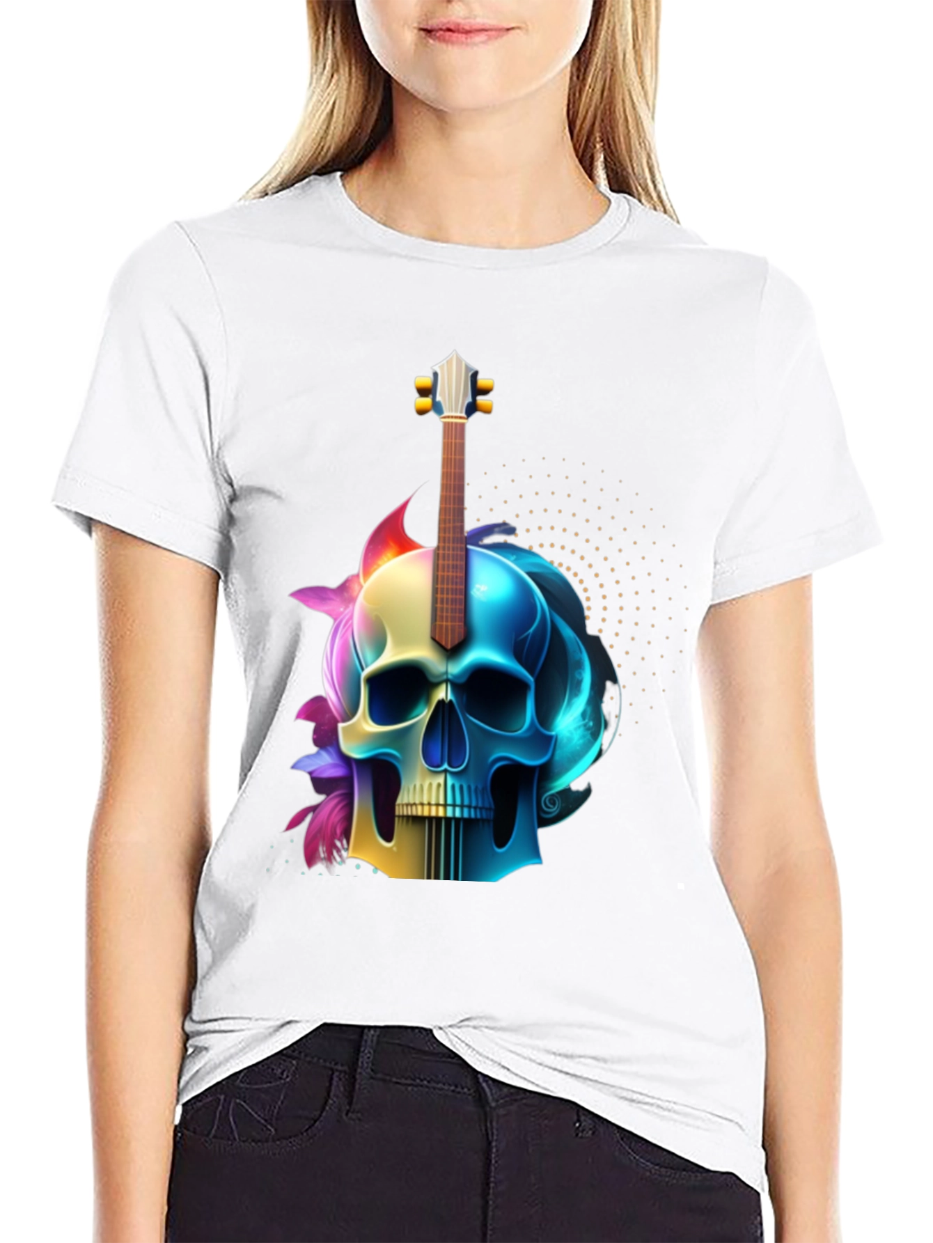 Skull Guitar Graphic Tee - Rock Inspired Style