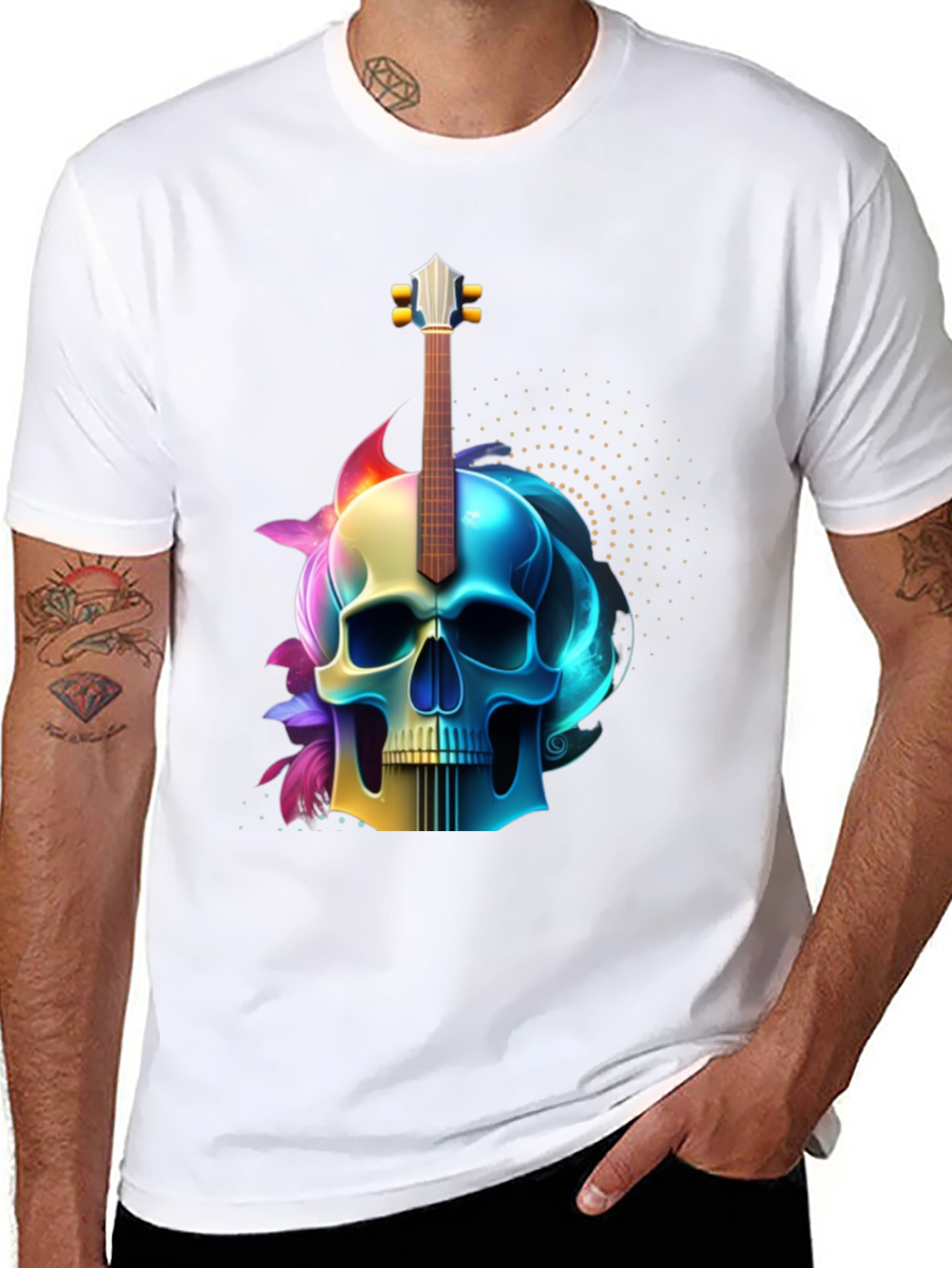 Skull Guitar Graphic Tee - Rock Inspired Style
