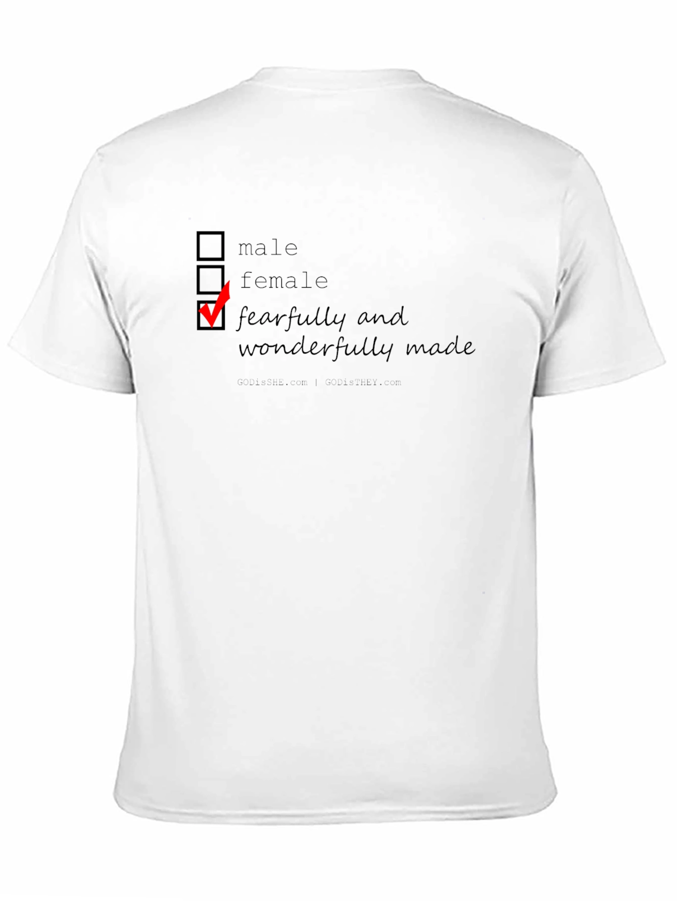 Fearfully & Wonderfully Made T-Shirt - Checkbox Design