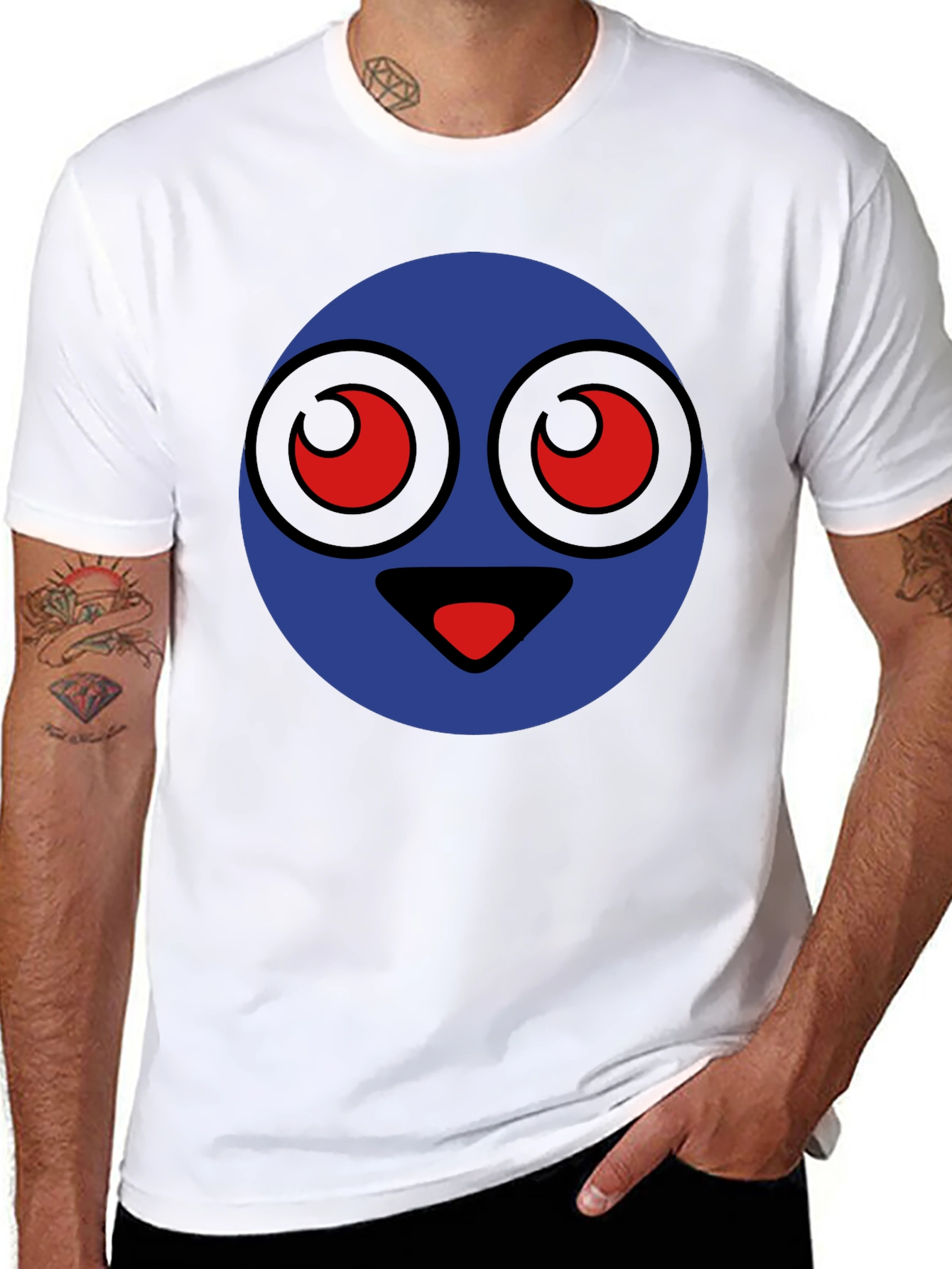 Funny Cartoon Face Graphic T-Shirt