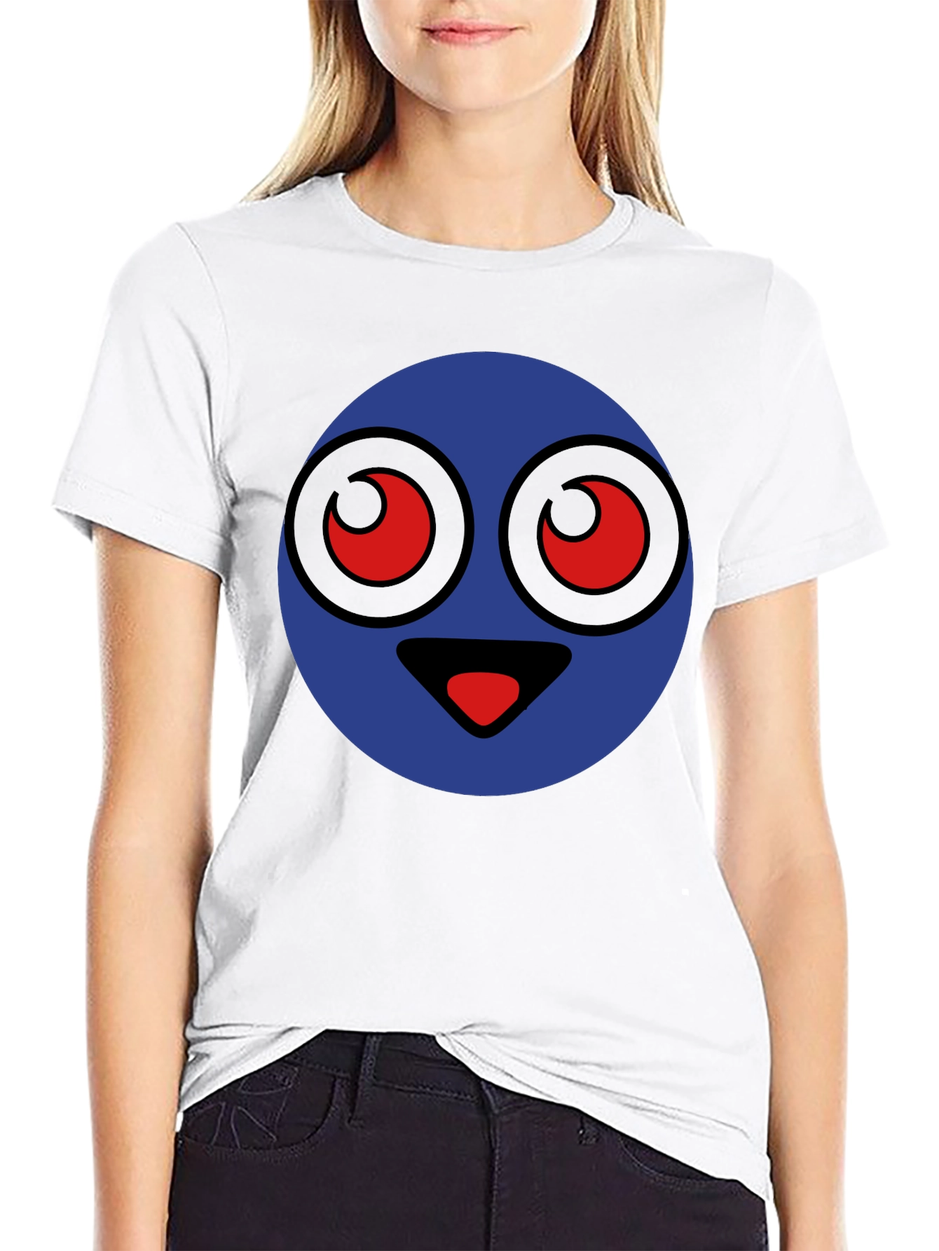 Funny Cartoon Face Graphic T-Shirt