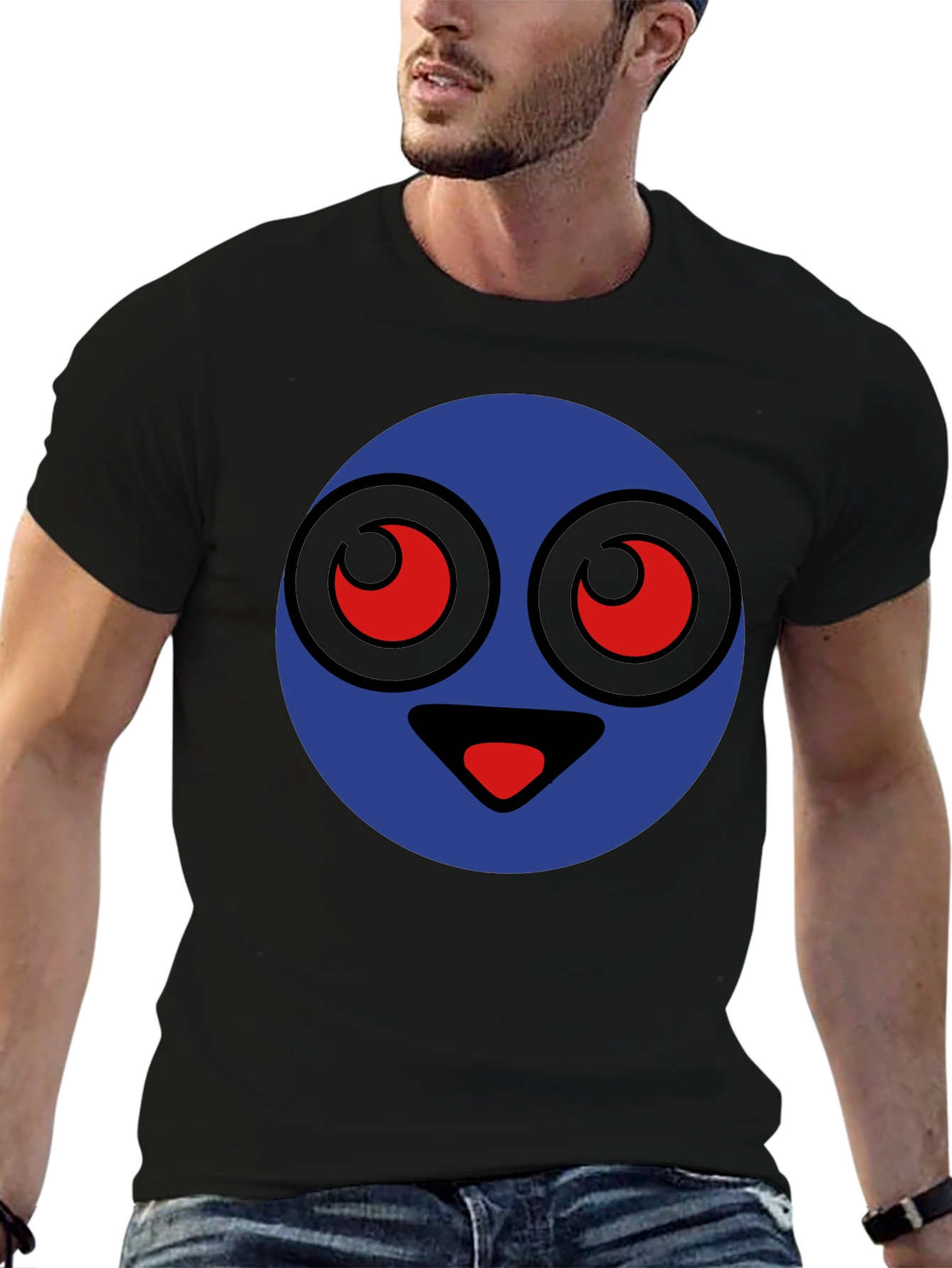 Funny Cartoon Face Graphic T-Shirt
