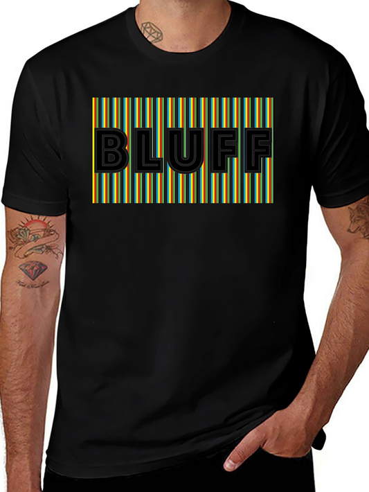 Bluff Graphic Tee - Bold Stripe Design Soft Cotton Blend