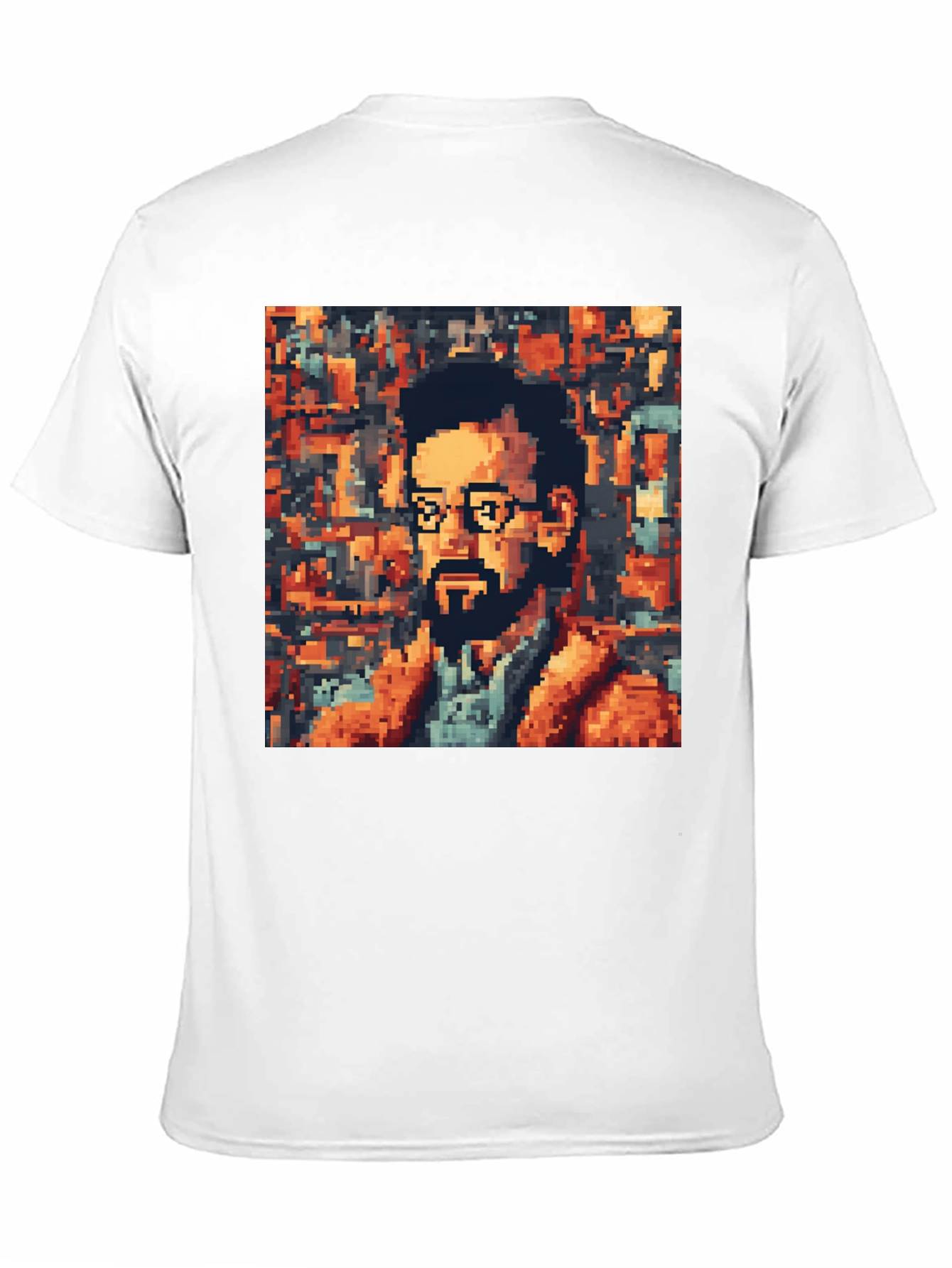 Pixel Art Portrait Graphic Tee - Retro Style