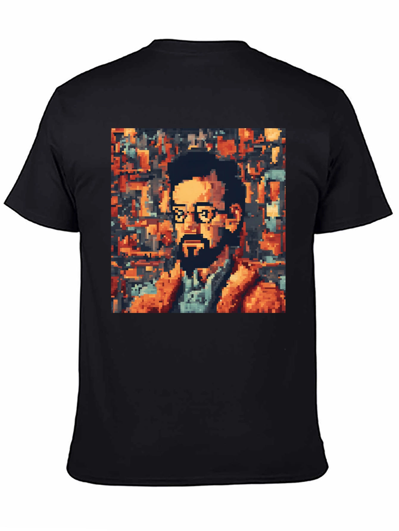 Pixel Art Portrait Graphic Tee - Retro Style