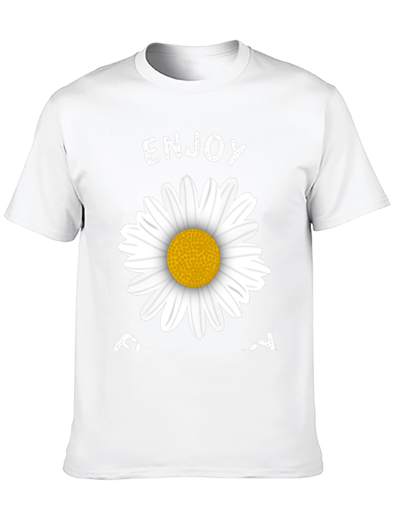 Enjoy Today Daisy Graphic Tee - Black Casual T-Shirt