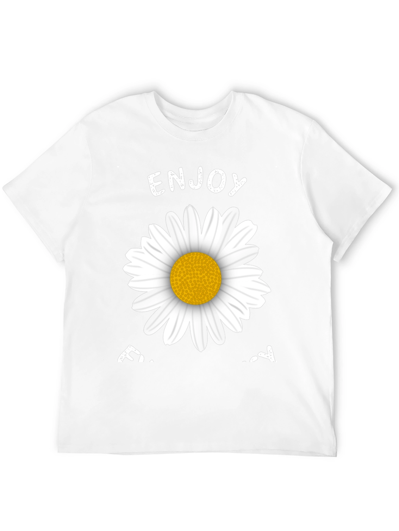 Enjoy Today Daisy Graphic Tee - Black Casual T-Shirt