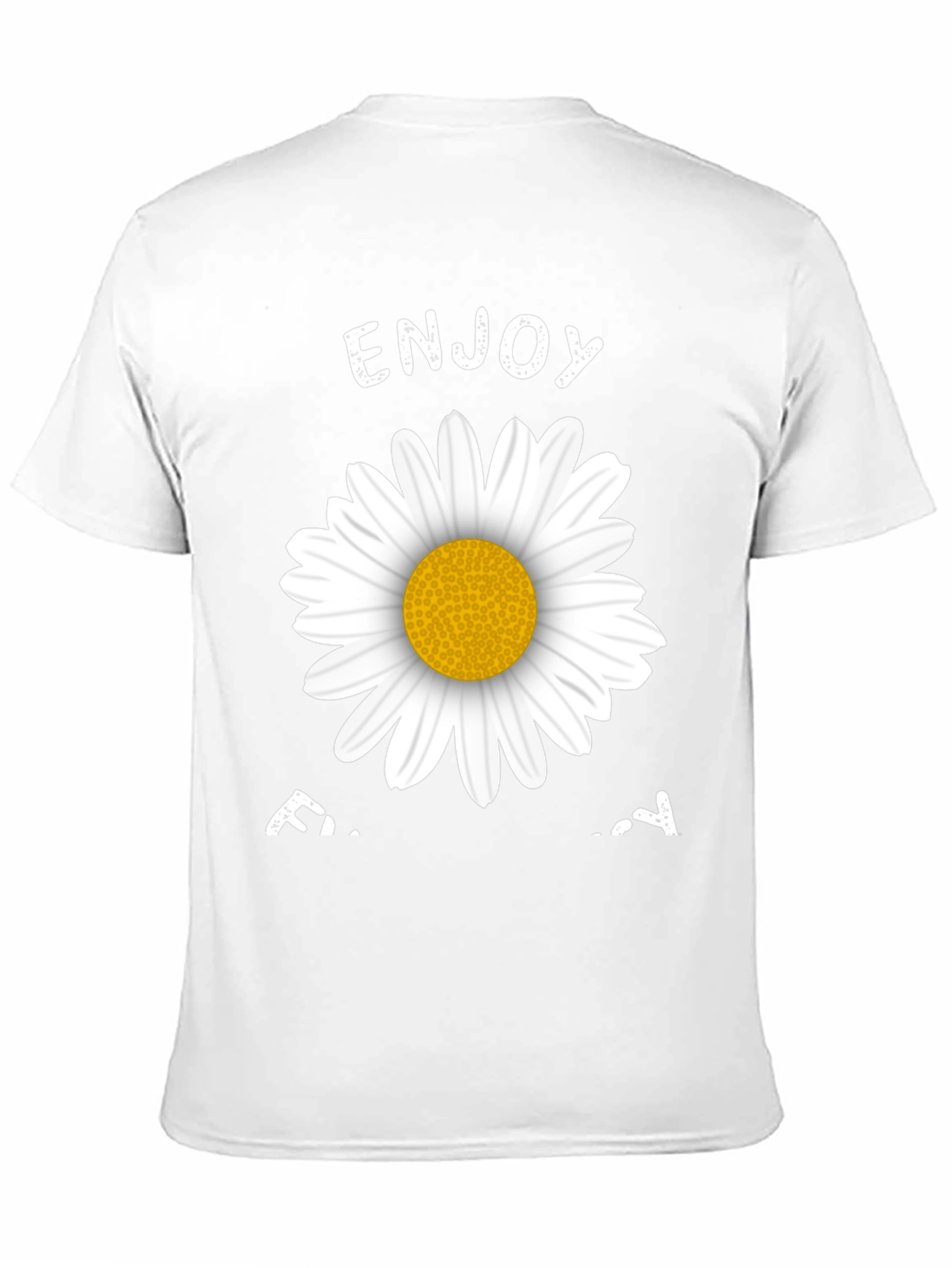 Enjoy Today Daisy Graphic Tee - Black Casual T-Shirt