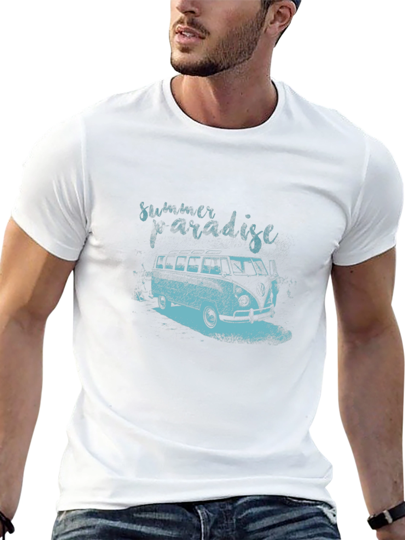 Summer Paradise Graphic Tee - Black