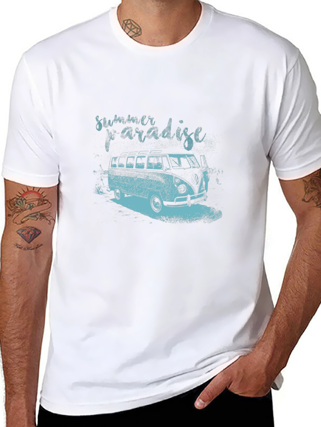 Summer Paradise Graphic Tee - Black