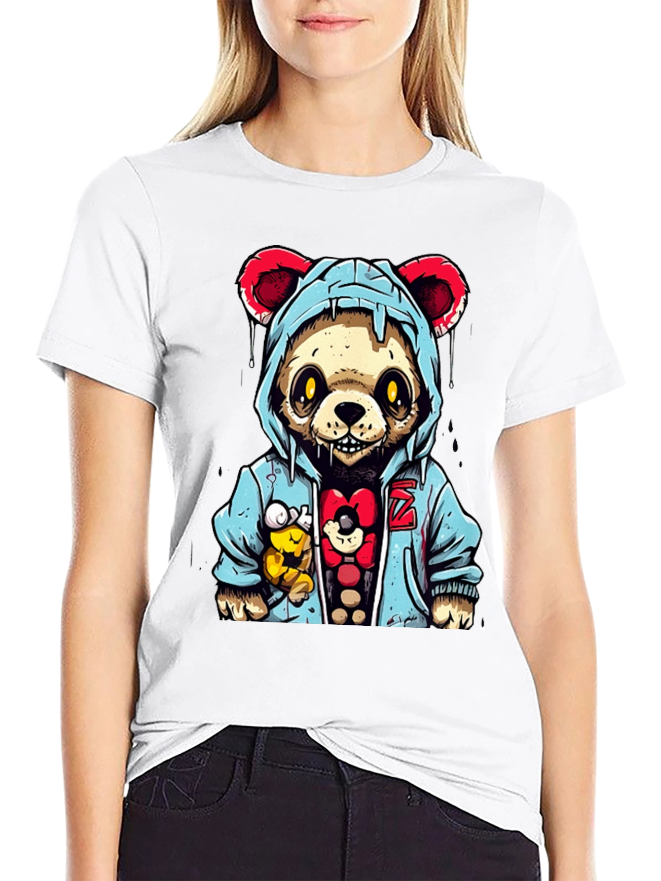 Urban Zombie Teddy Bear Graphic T-Shirt