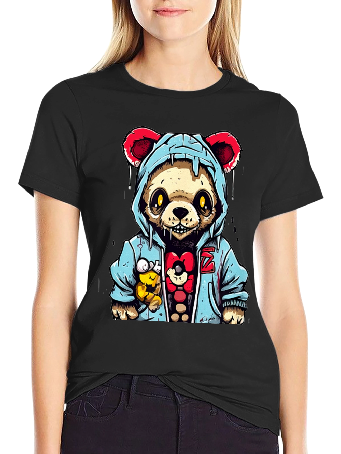 Urban Zombie Teddy Bear Graphic T-Shirt