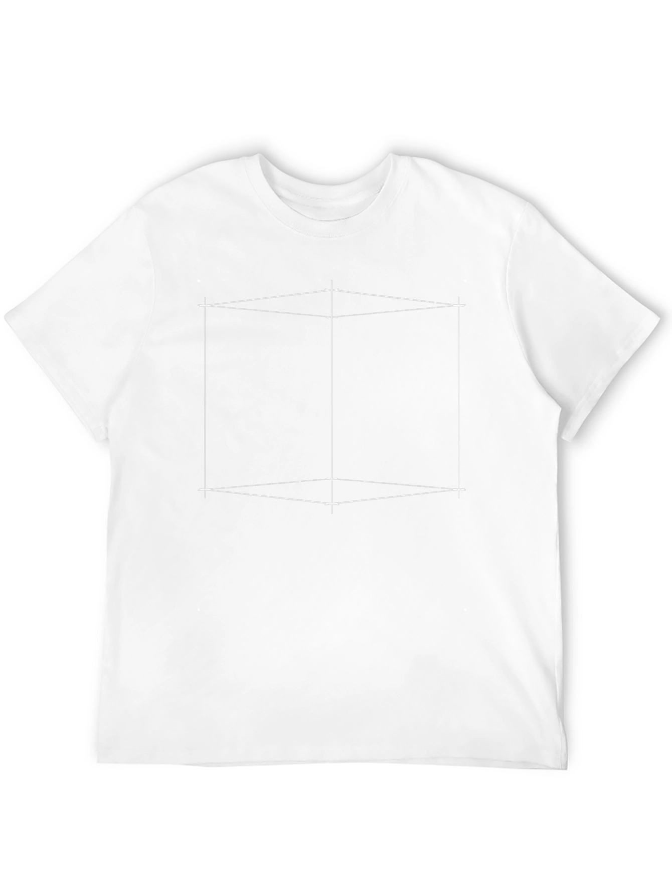 Geometric Cube Design Black Tee