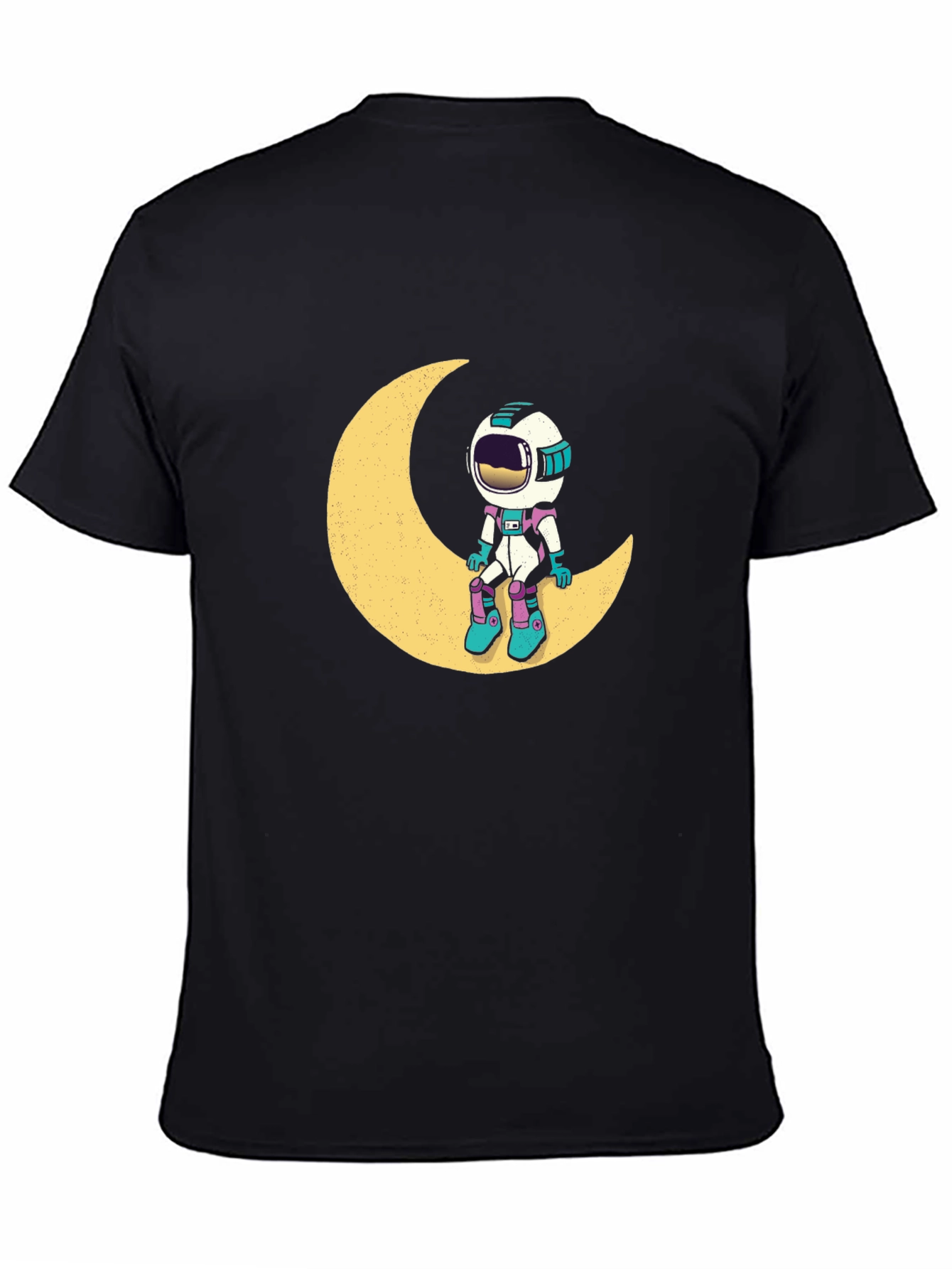 Astronaut Moon Black T-Shirt