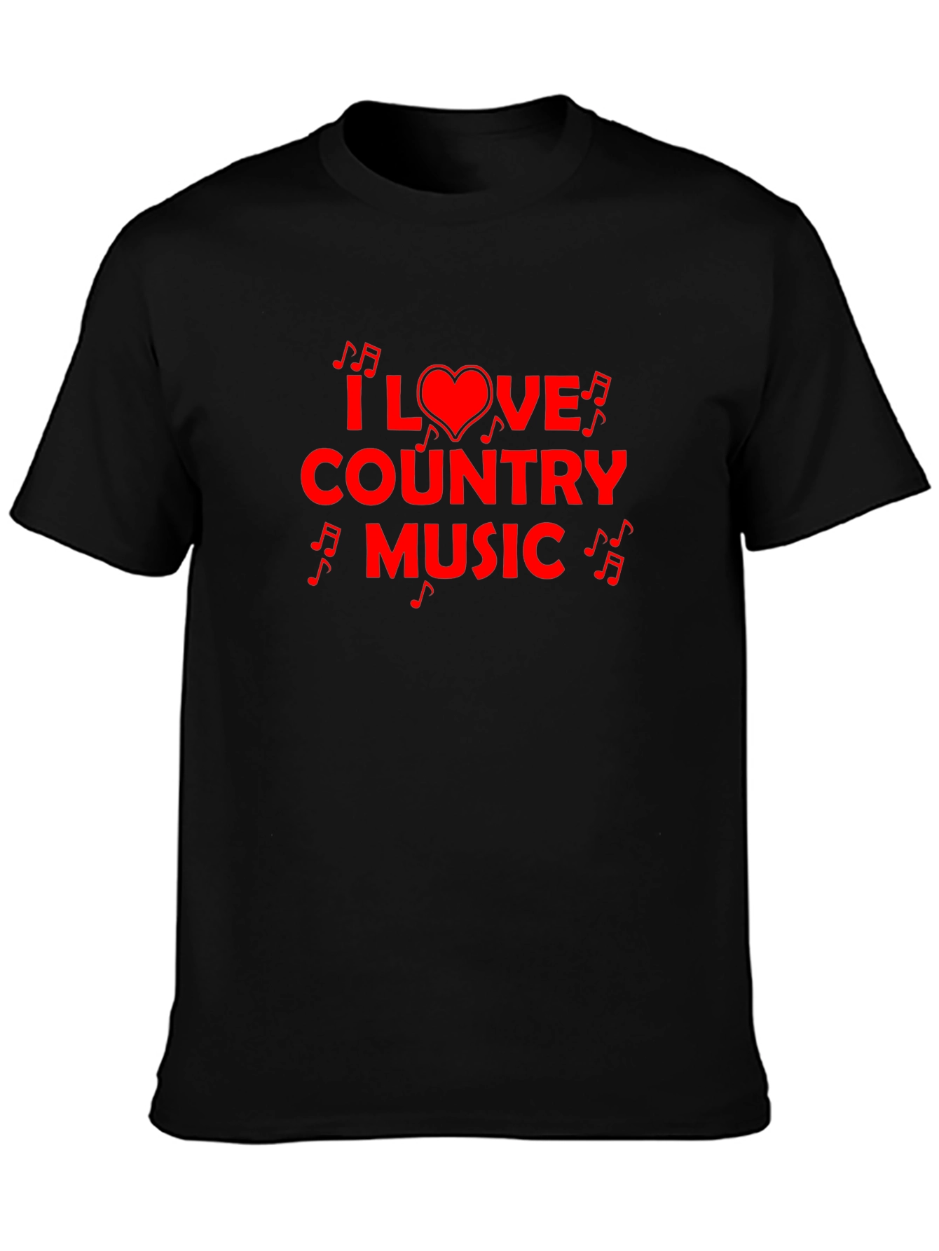 I Love Country Music Graphic Tee - Black