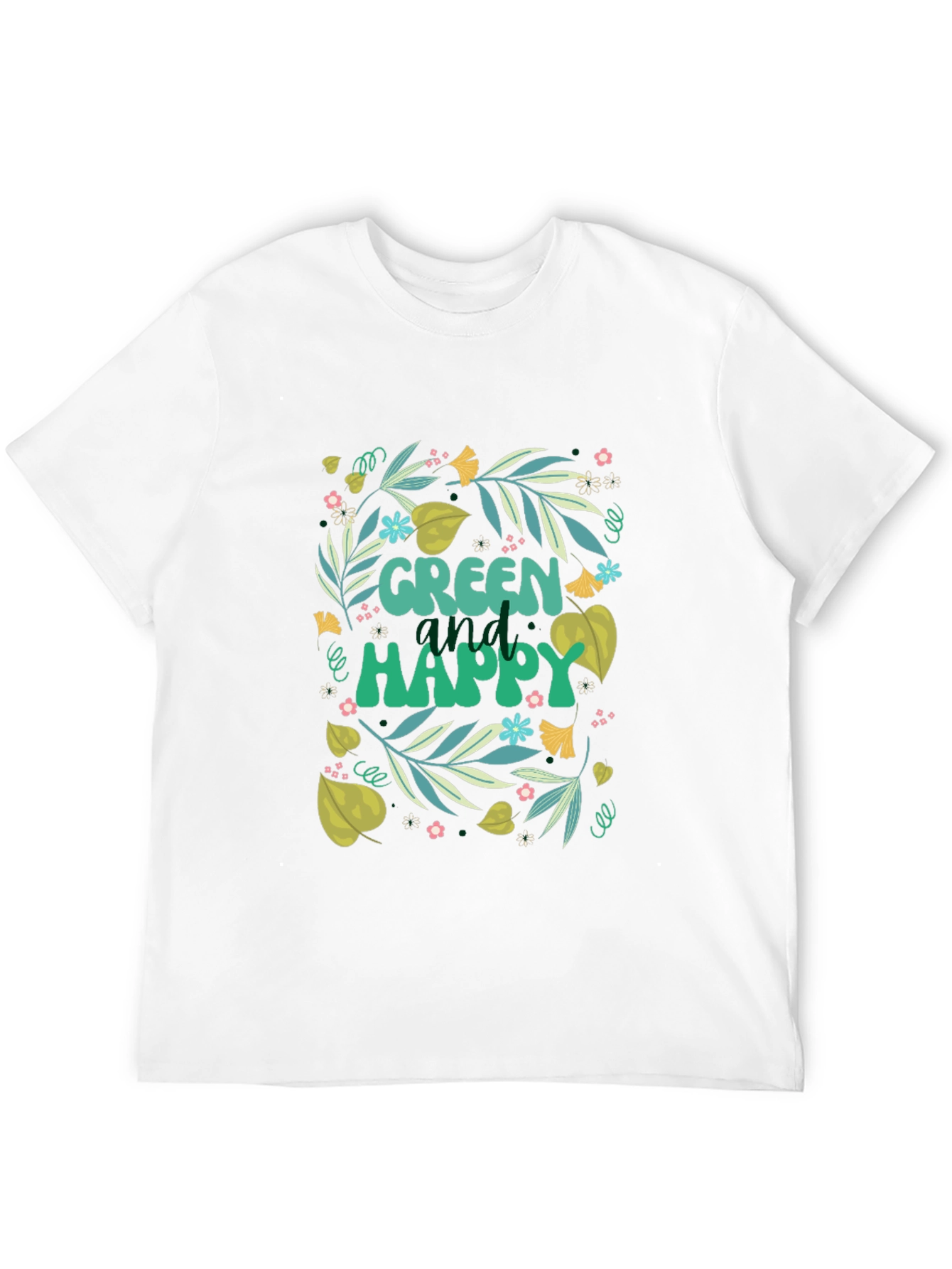 Green and Happy Graphic Tee
