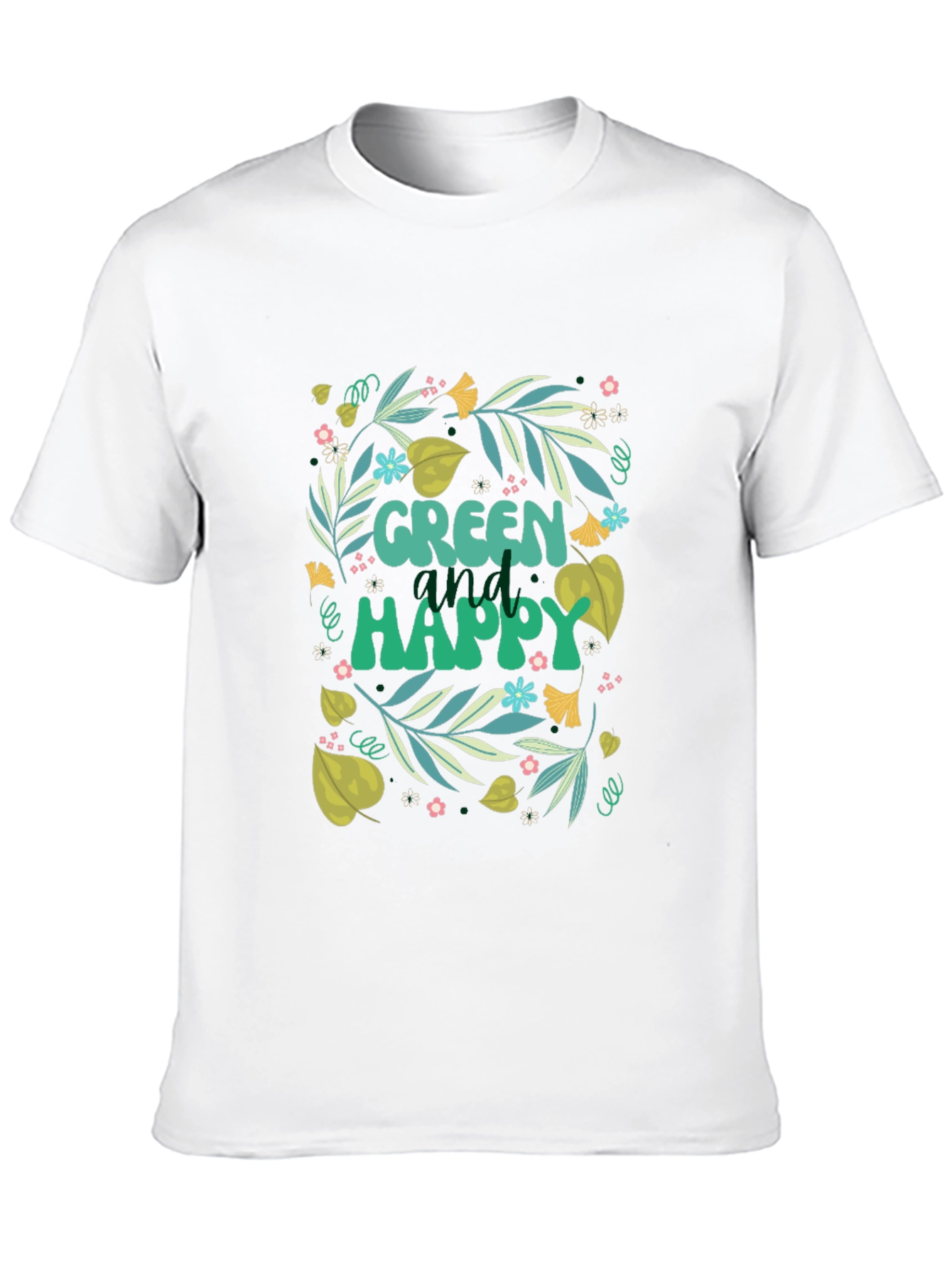 Green and Happy Graphic Tee