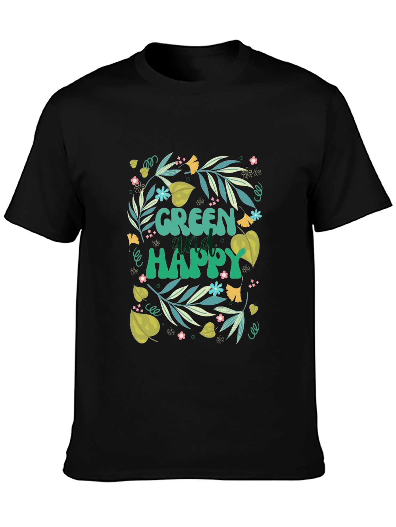 Green and Happy Graphic Tee