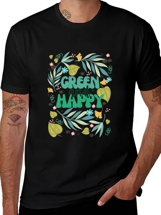 Green and Happy Graphic Tee