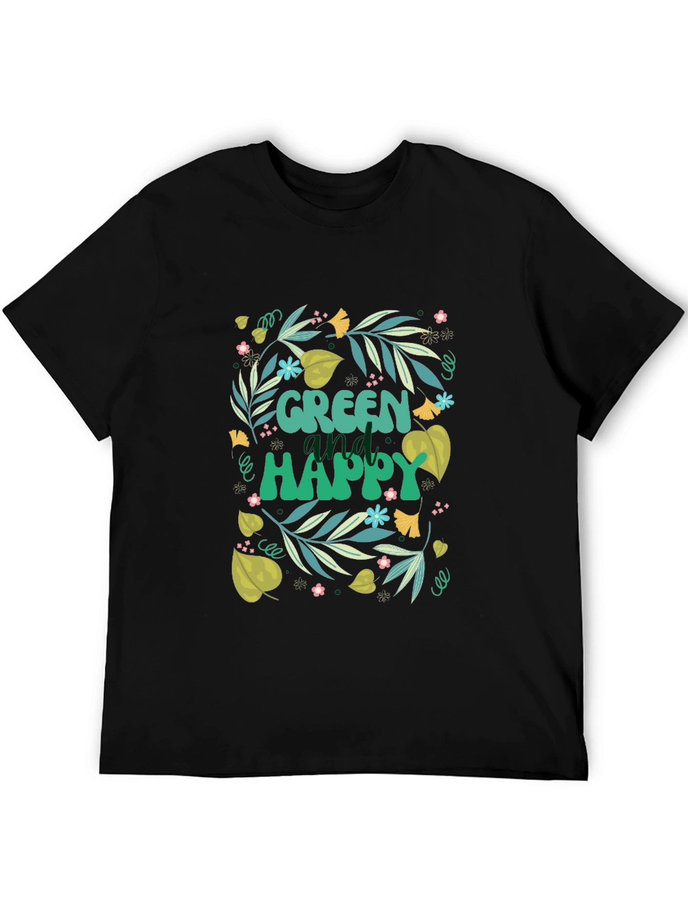 Green and Happy Graphic Tee