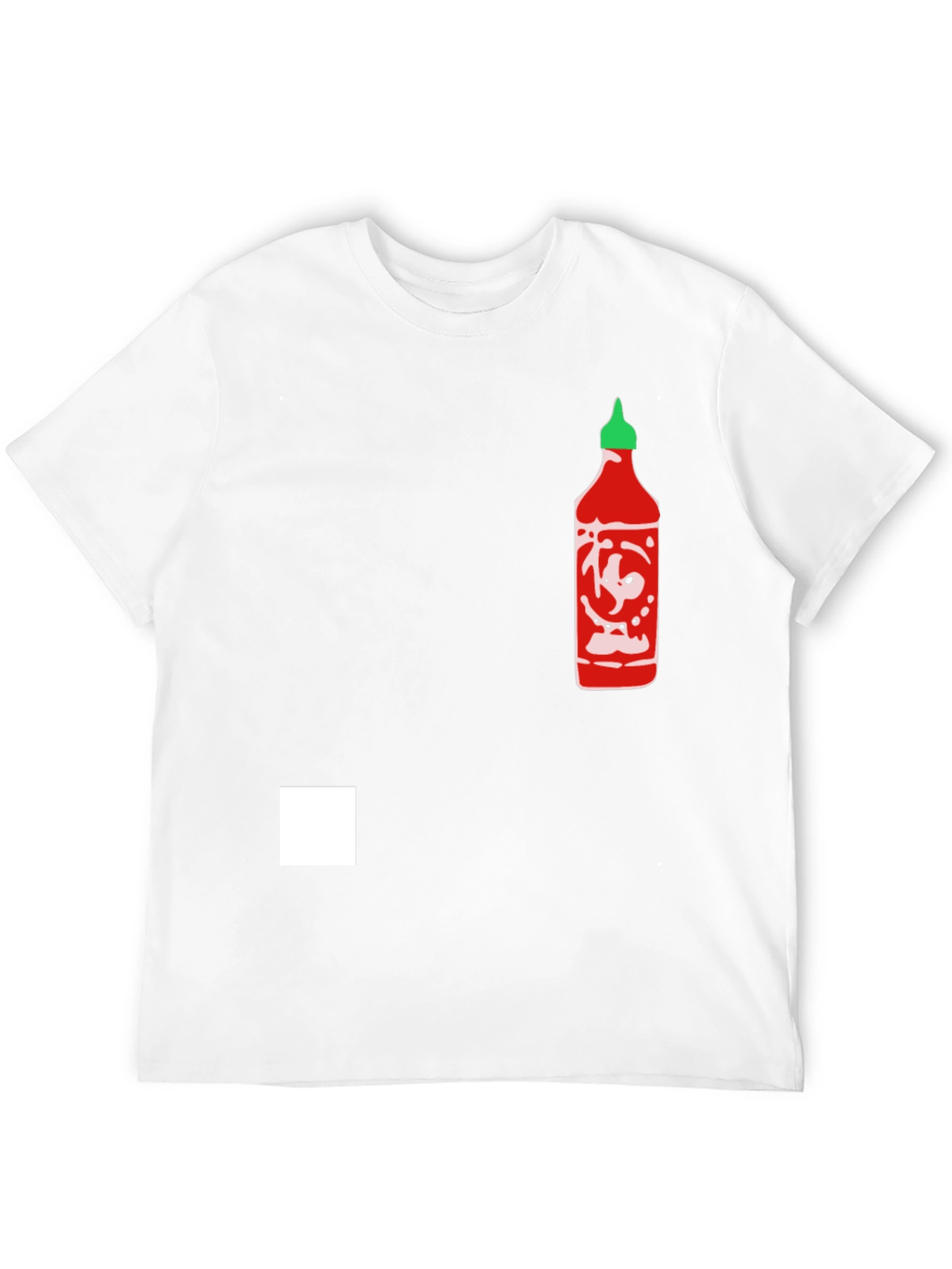 Sriracha Bottle Graphic Tee - Black Cotton Blend