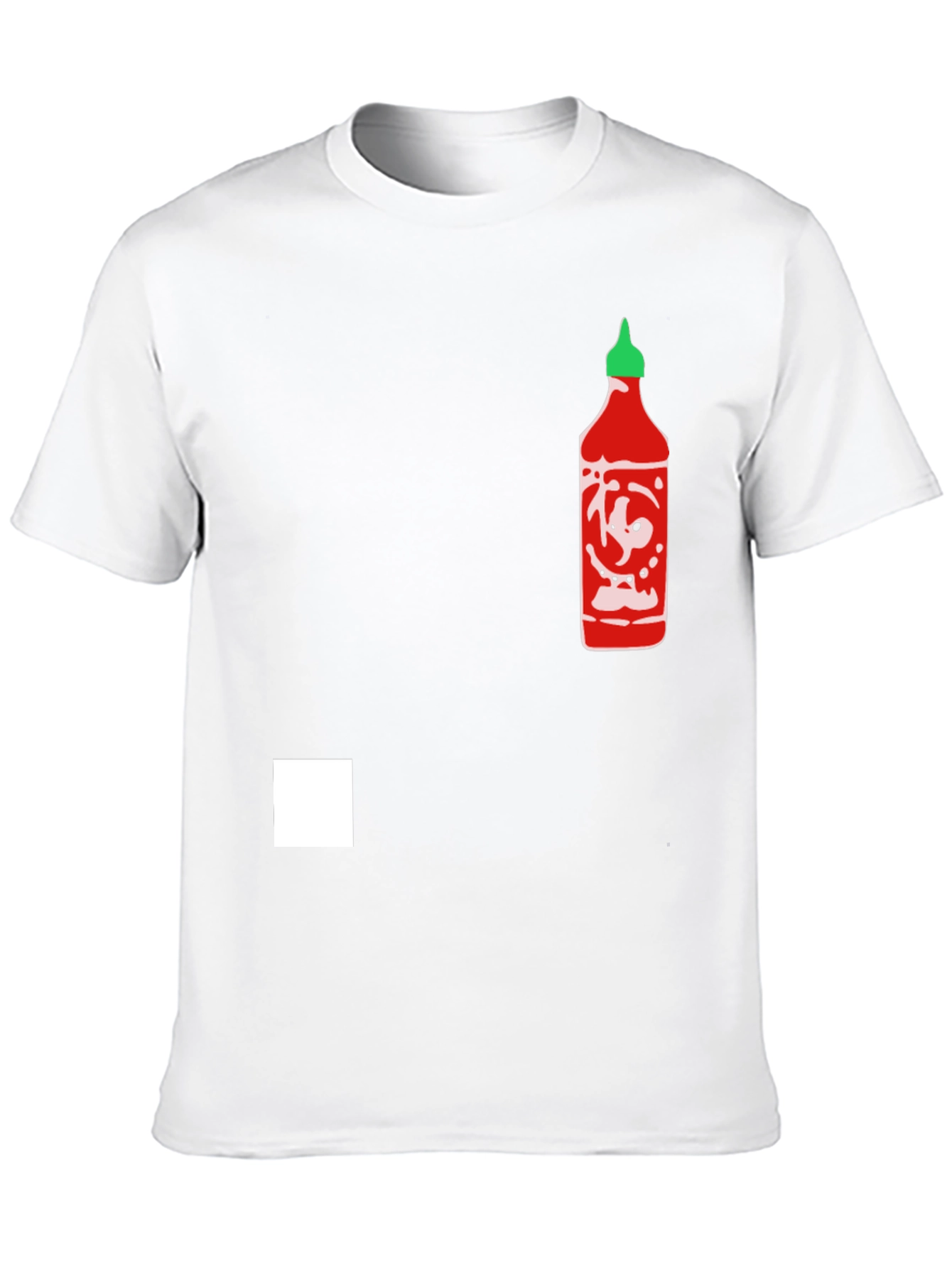 Sriracha Bottle Graphic Tee - Black Cotton Blend
