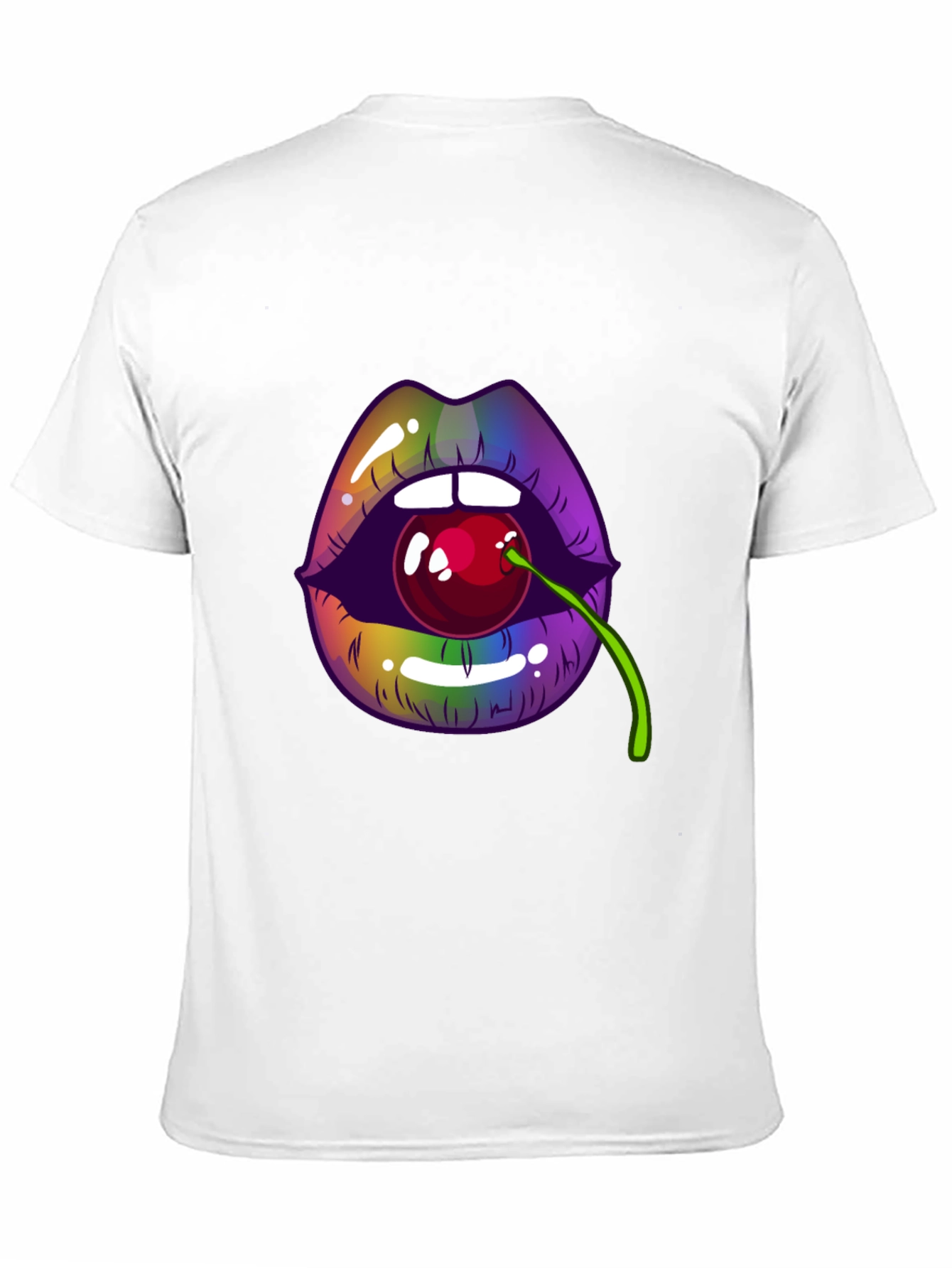 Lips with Cherry T-Shirt - Bold Graphic Tee