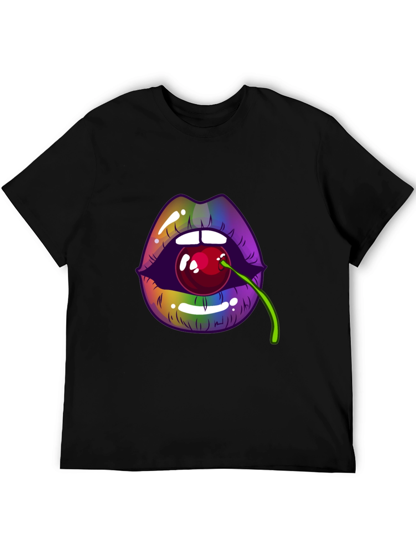 Lips with Cherry T-Shirt - Bold Graphic Tee