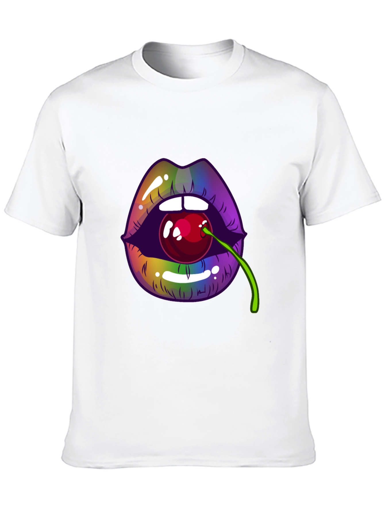 Lips with Cherry T-Shirt - Bold Graphic Tee