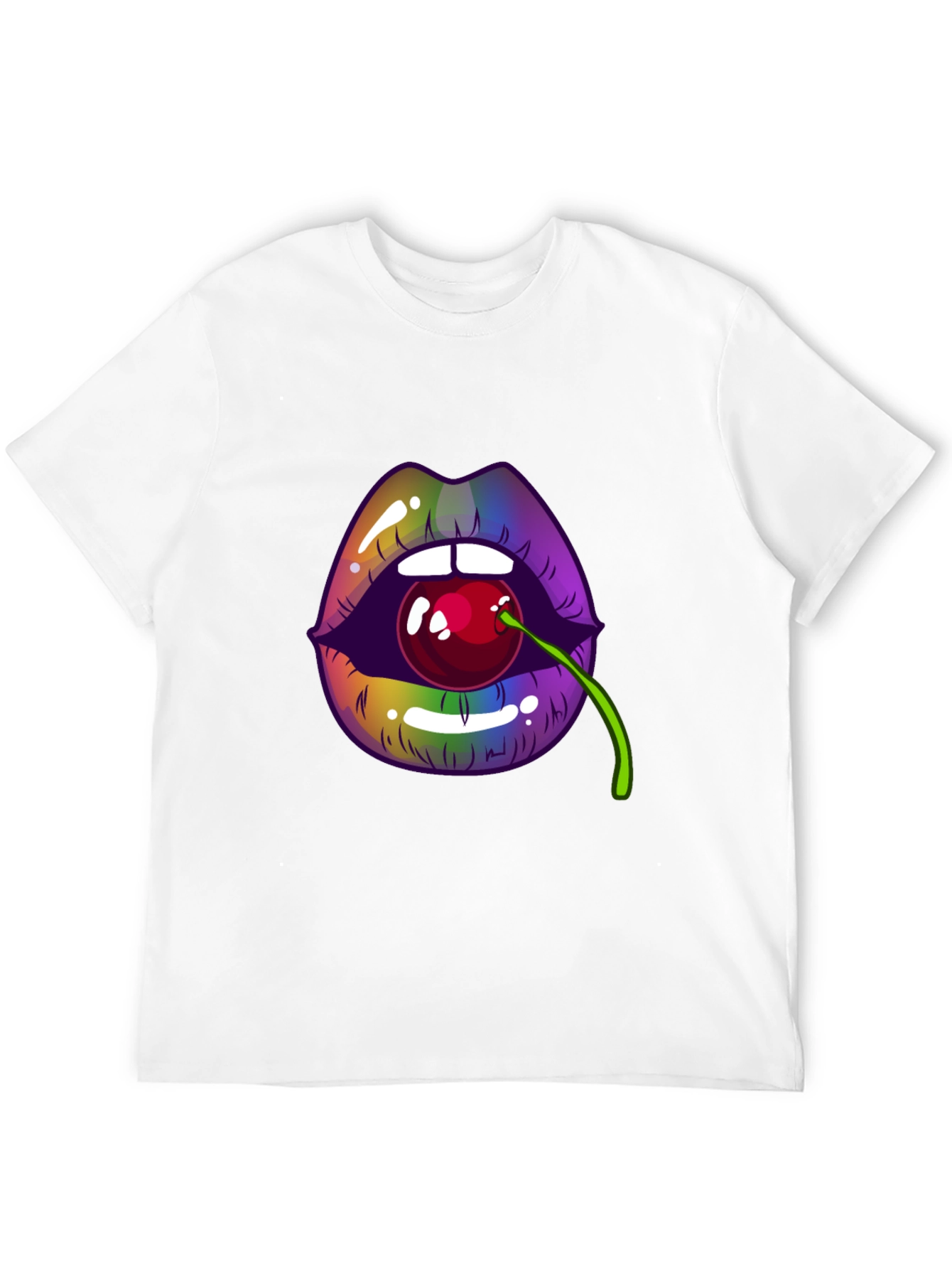 Lips with Cherry T-Shirt - Bold Graphic Tee