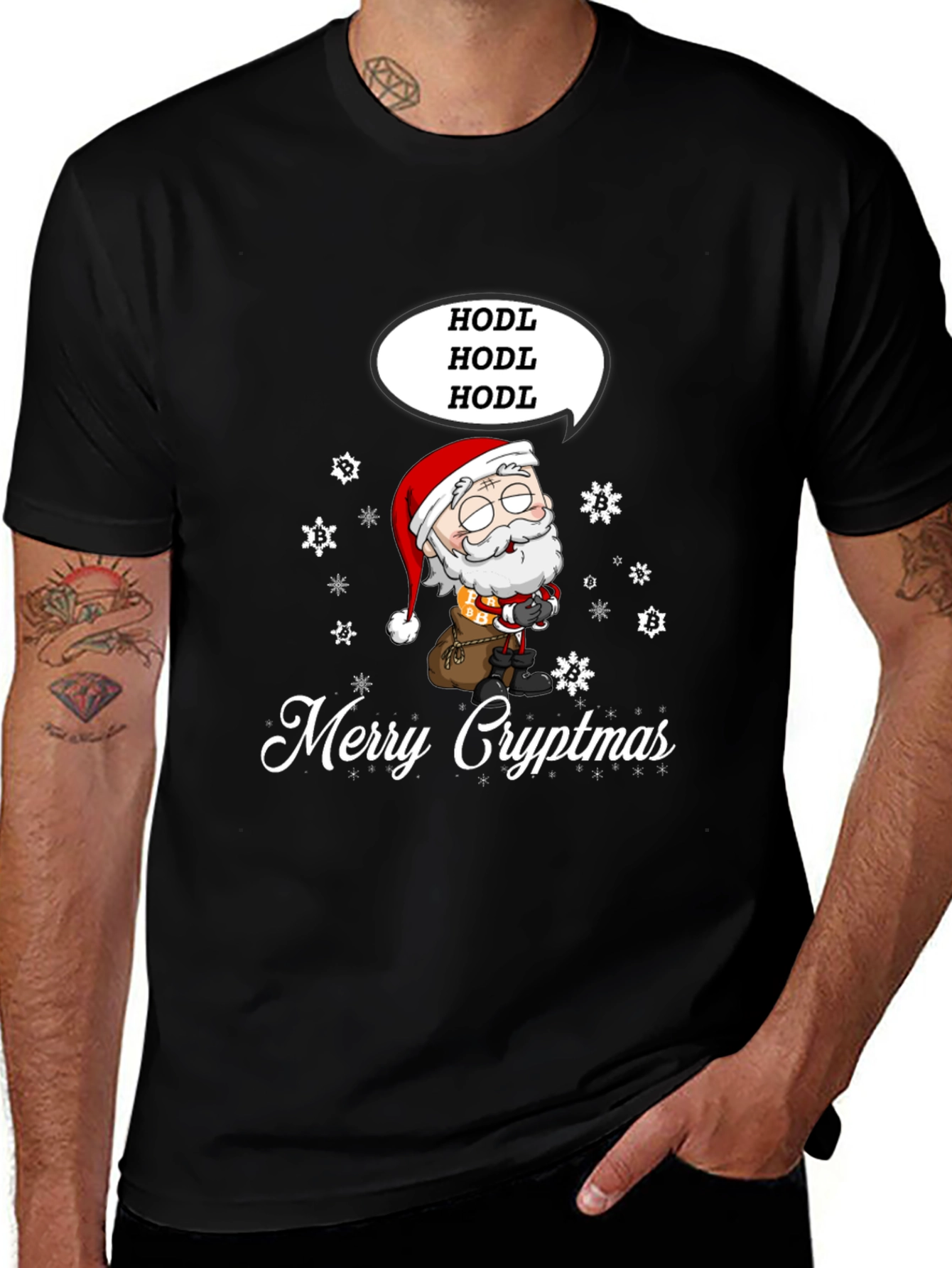 Merry Cryptmas HODL Santa T-Shirt