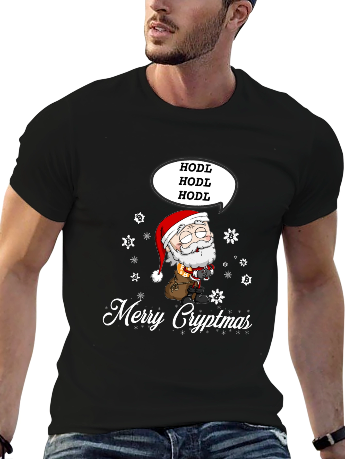 Merry Cryptmas HODL Santa T-Shirt