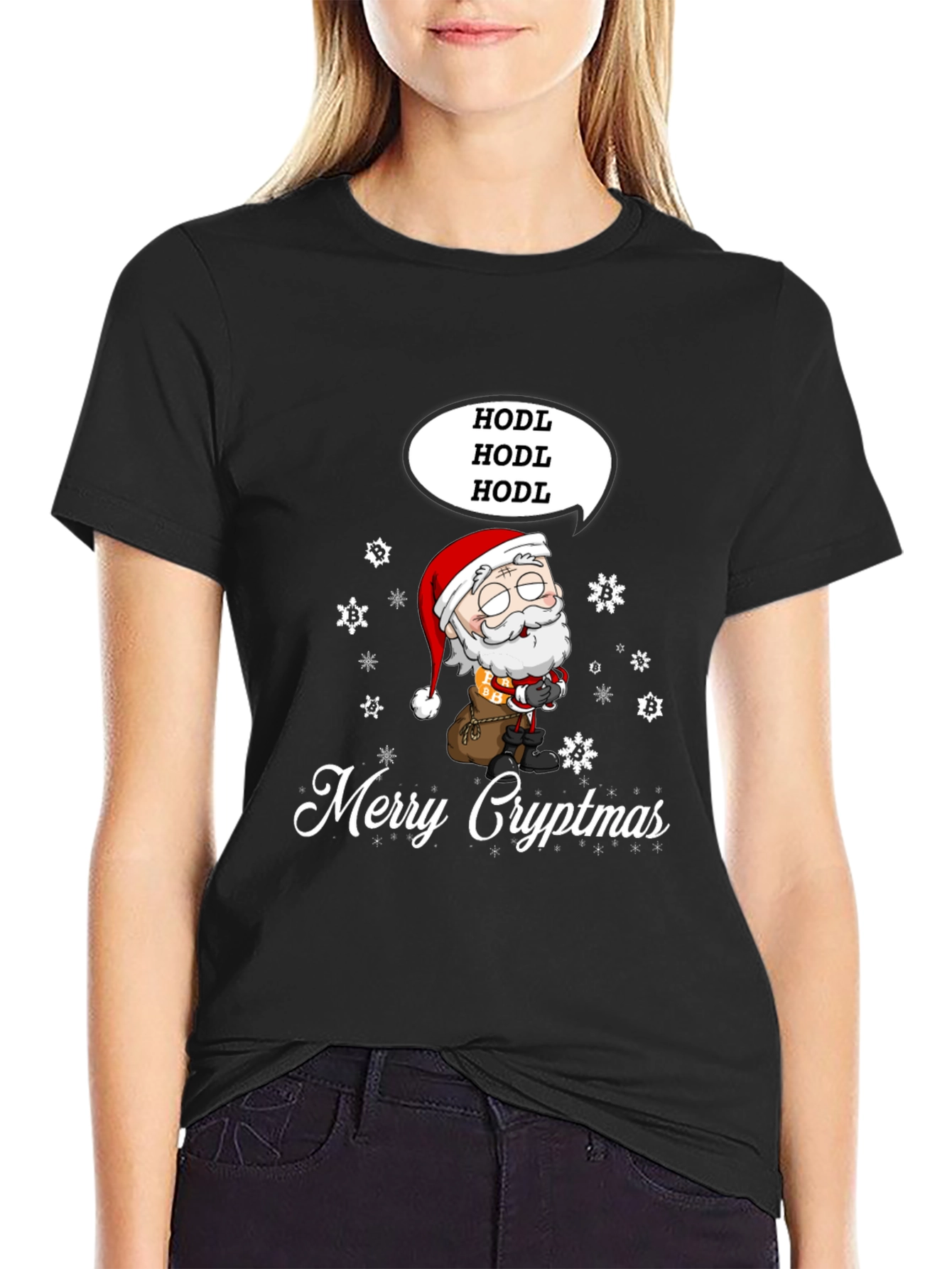 Merry Cryptmas HODL Santa T-Shirt
