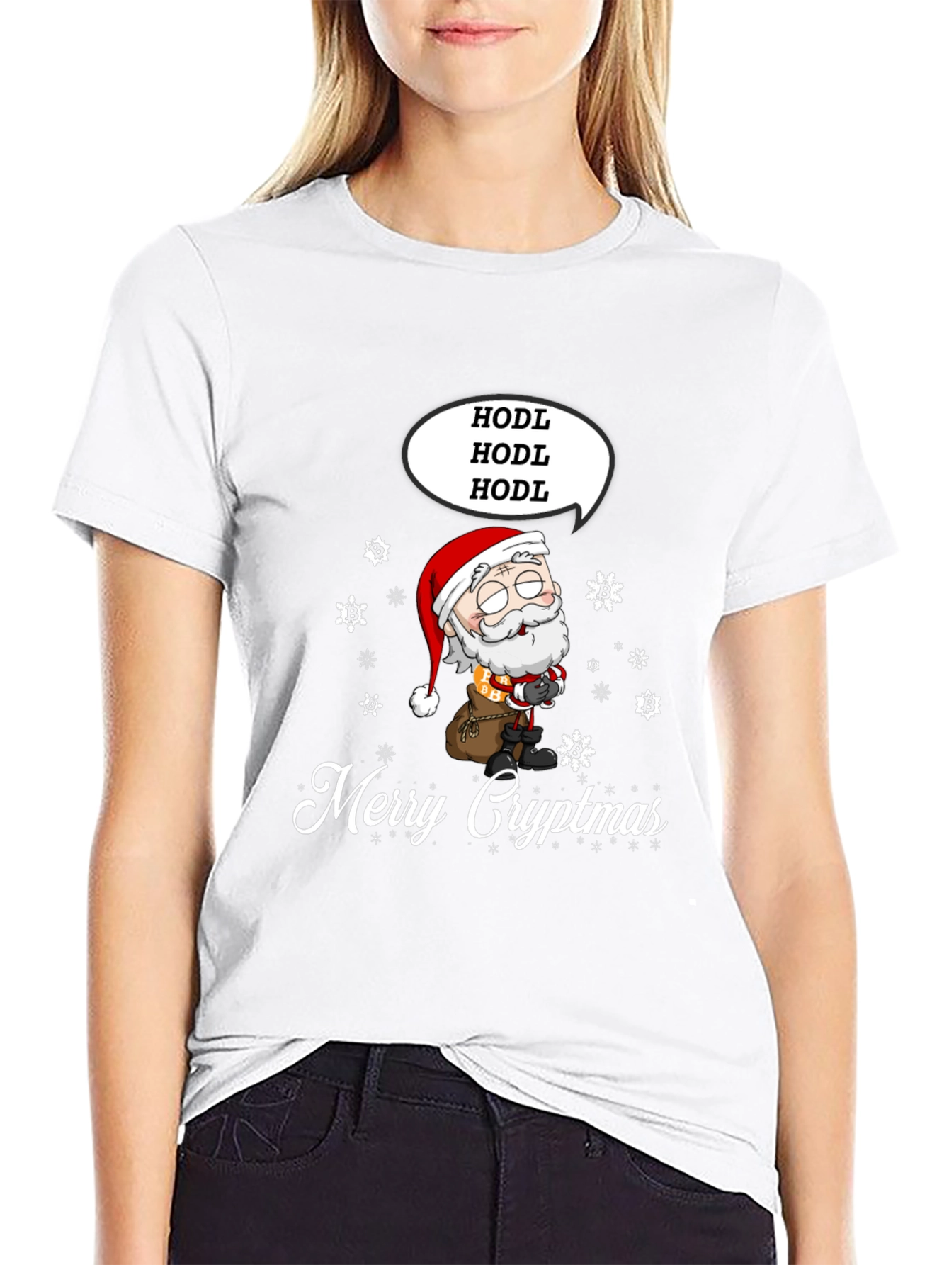 Merry Cryptmas HODL Santa T-Shirt