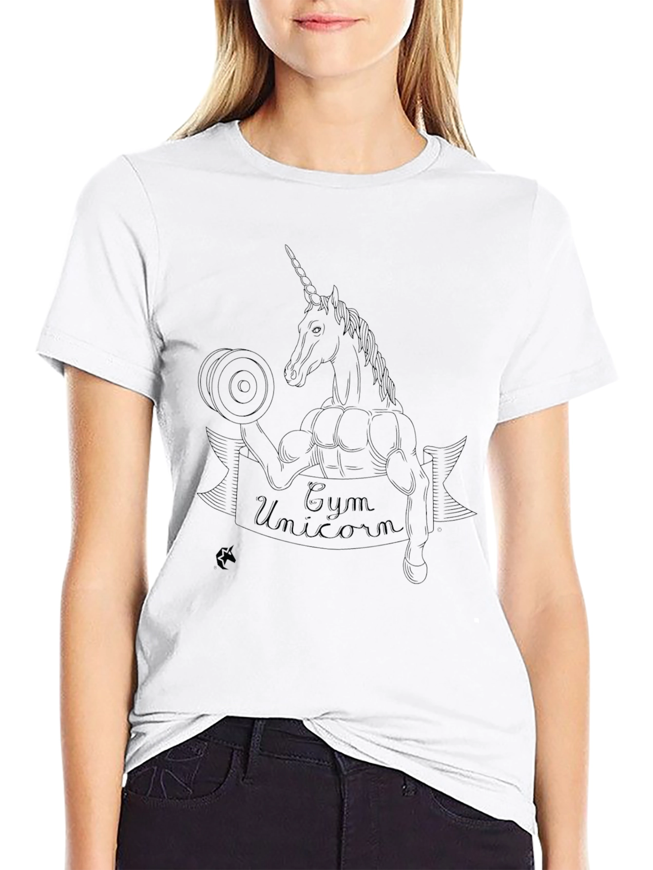Gym Unicorn Black Graphic Tee