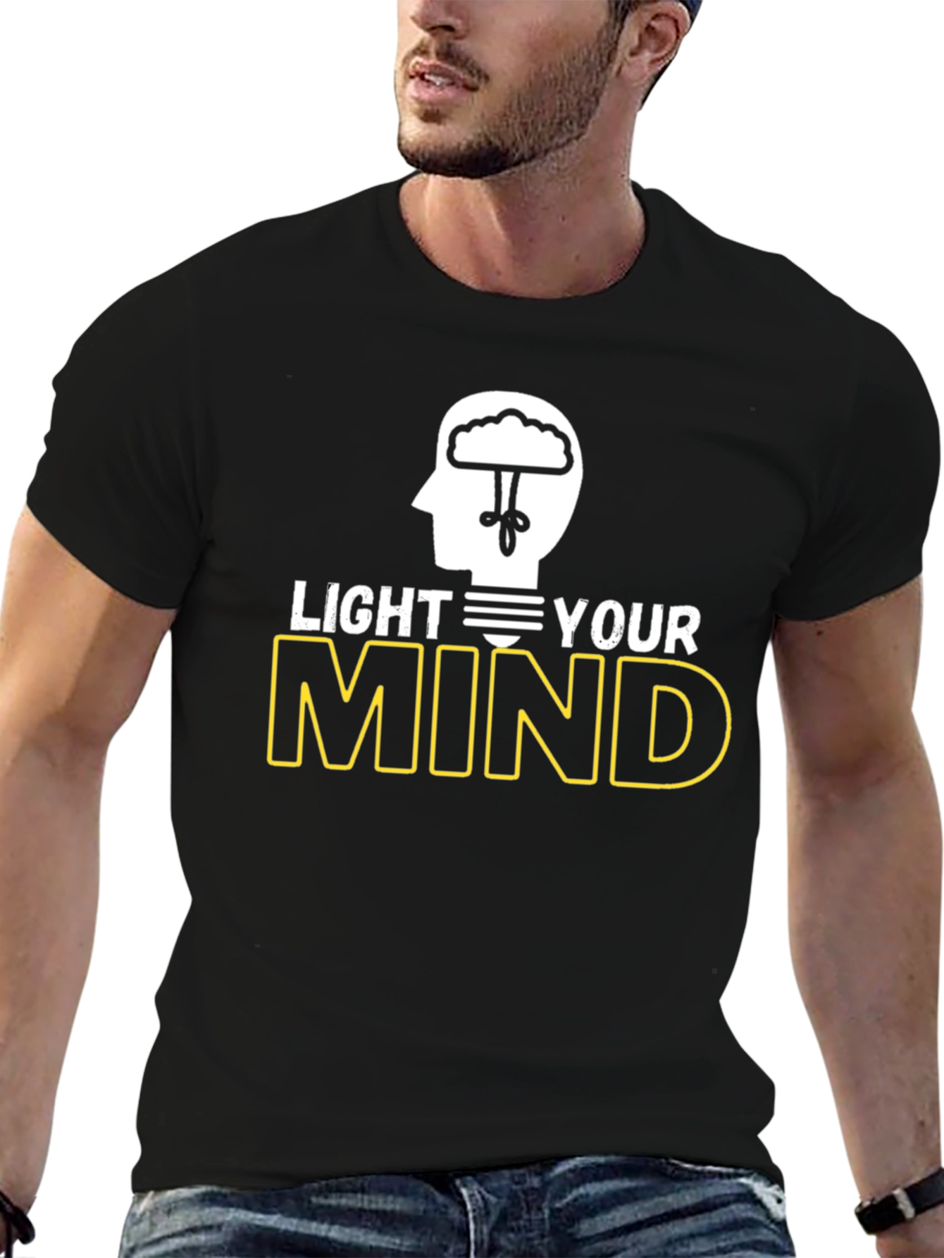 Light Your Mind Graphic T-Shirt - Black