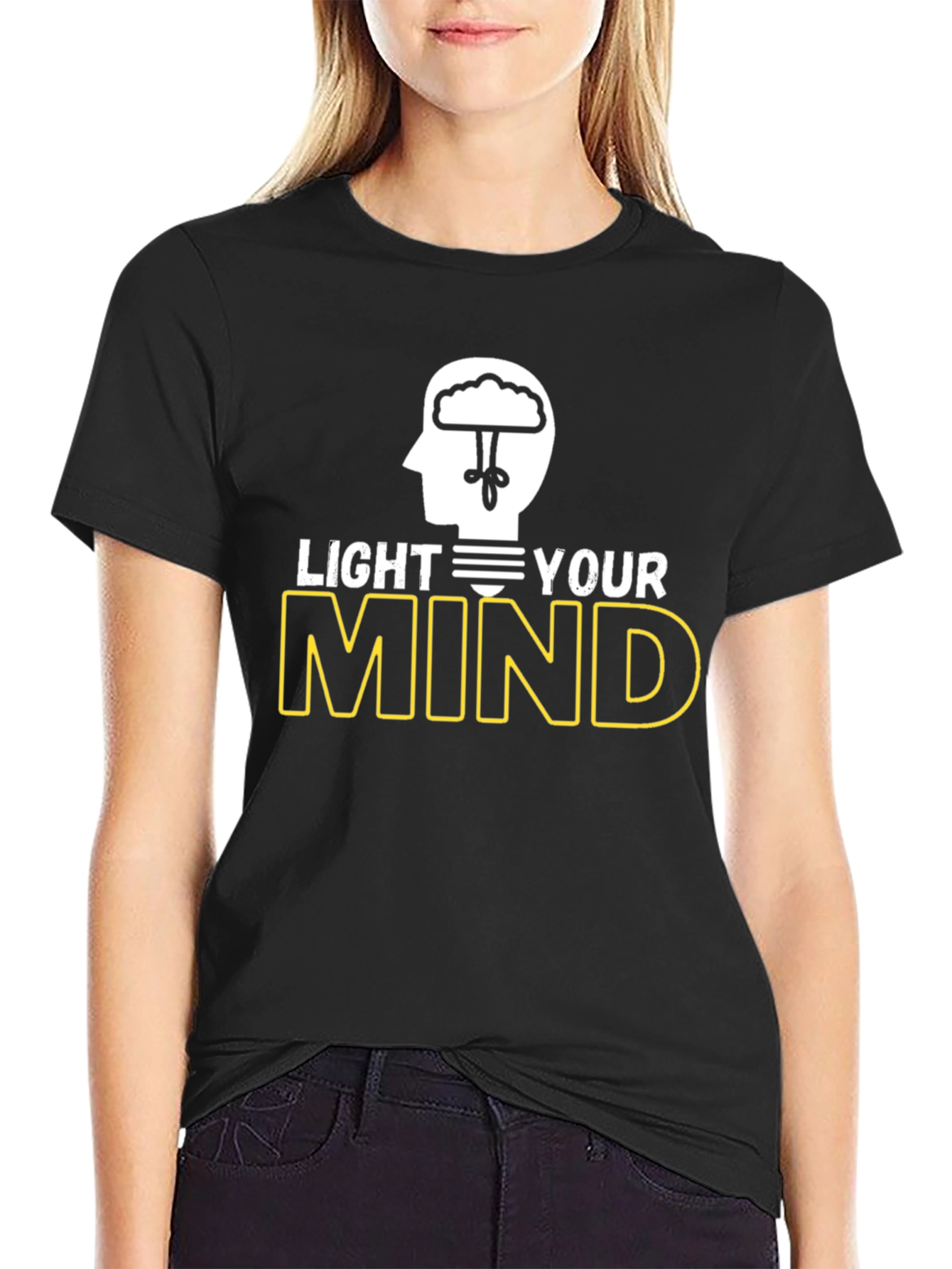 Light Your Mind Graphic T-Shirt - Black