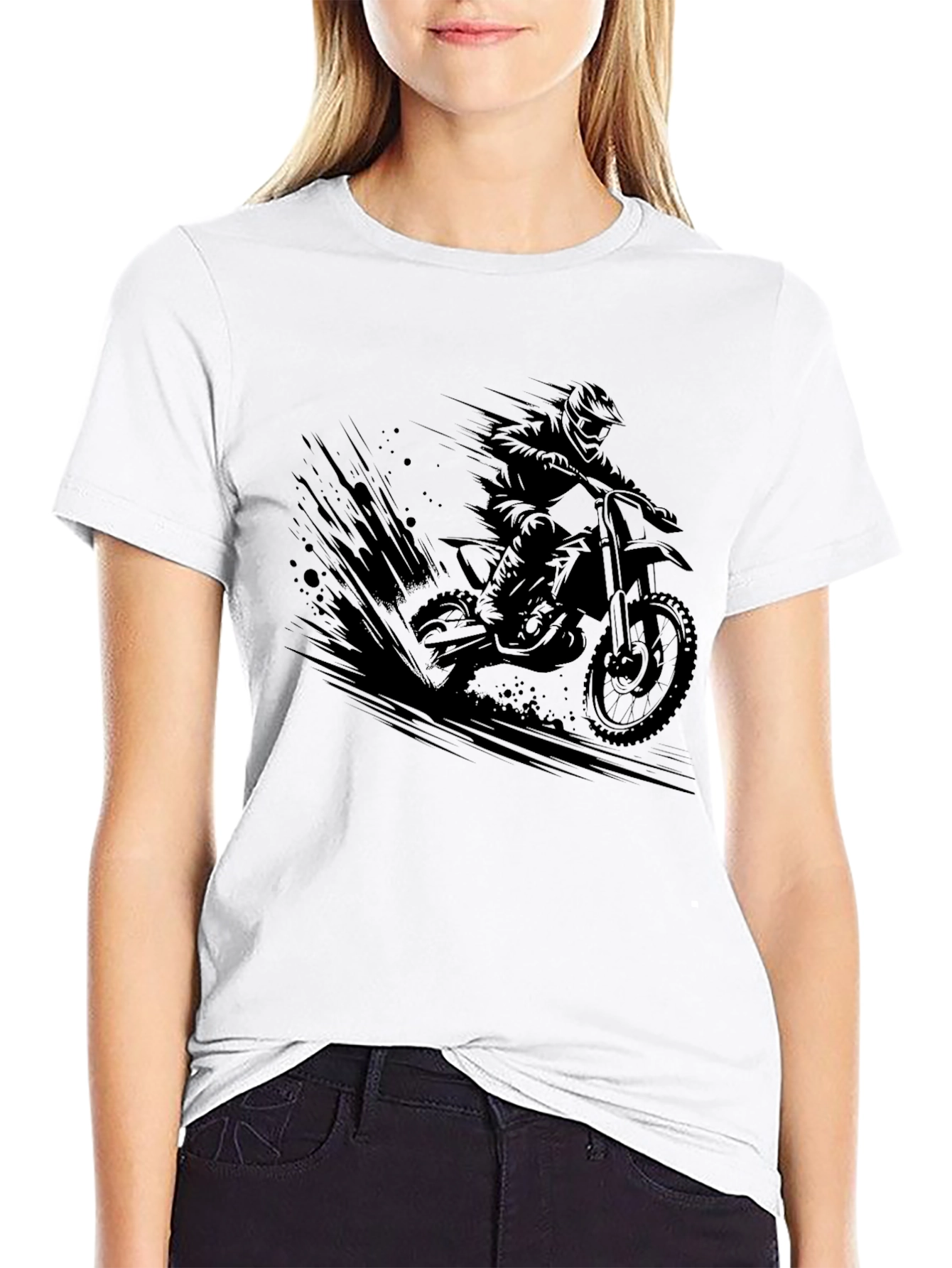 Mens Black Motocross Graphic Tee