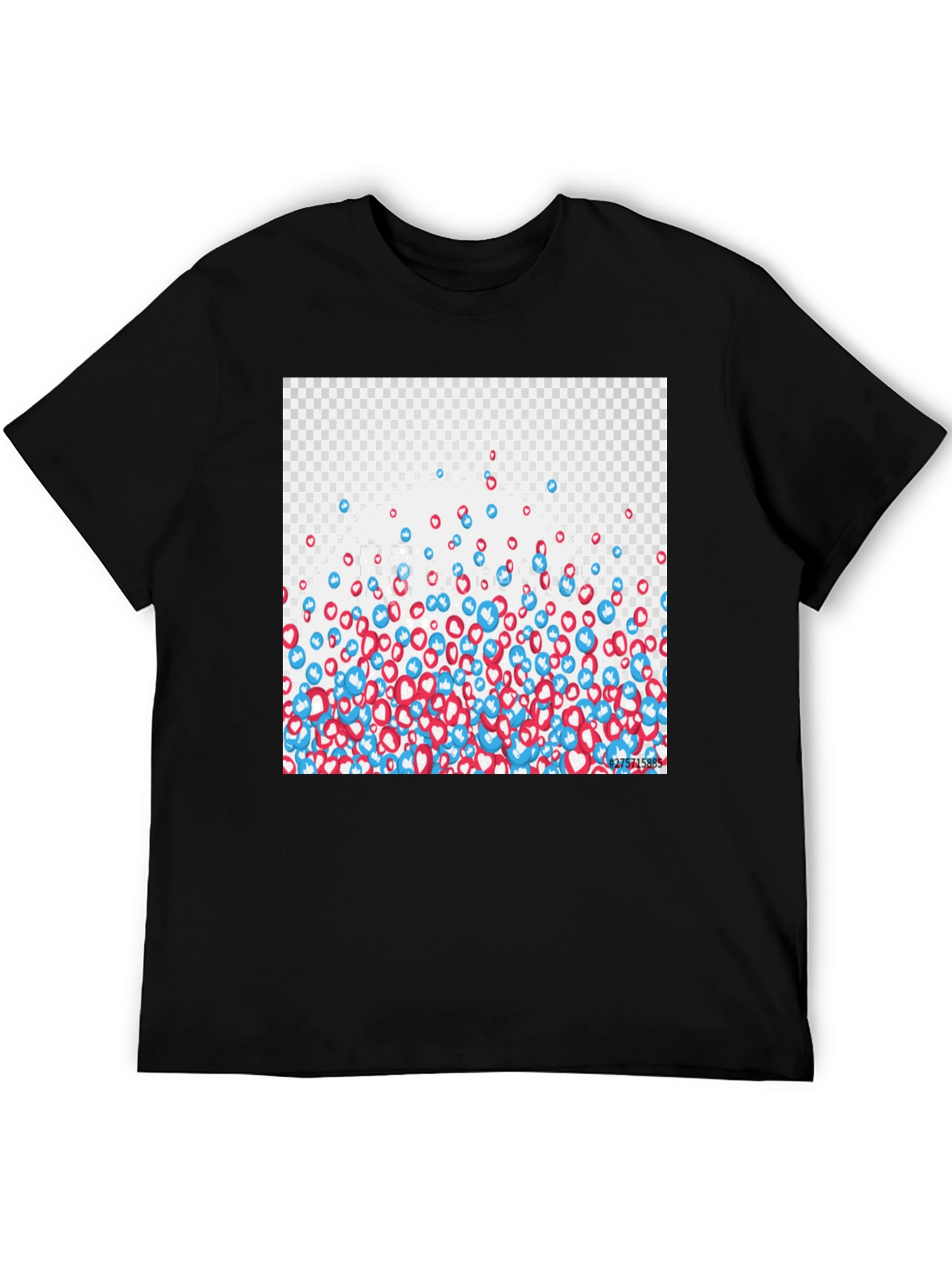 Social Media Like T-Shirt - Black Crew Neck Tee