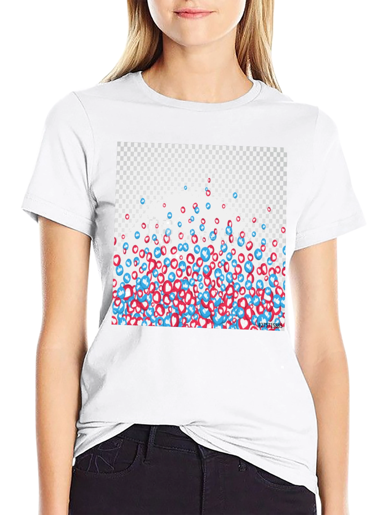 Social Media Like T-Shirt - Black Crew Neck Tee