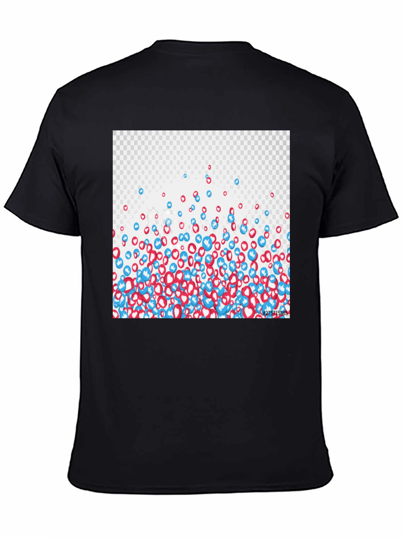Social Media Like T-Shirt - Black Crew Neck Tee